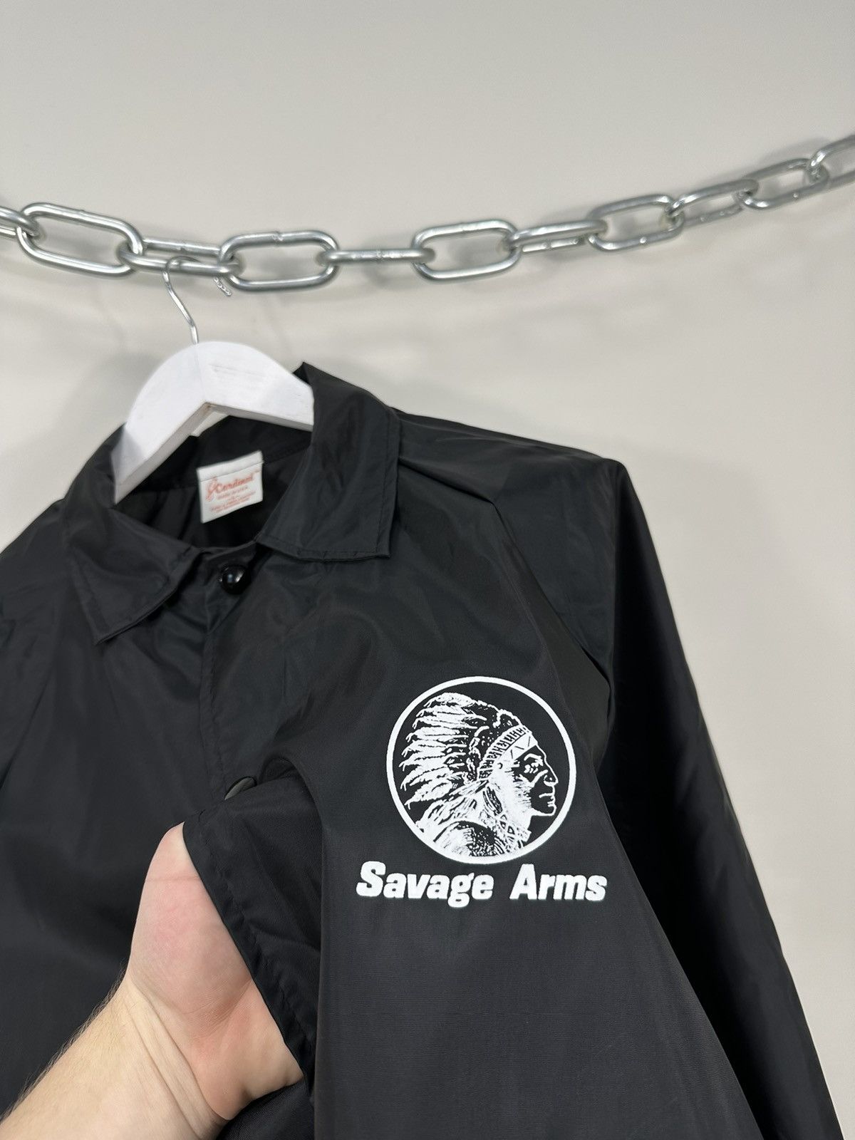 Vintage Vintage 90s Savage Arms Made in USA Black Overshirt Jacket Size US L / EU 52-54 / 3 - 3 Thumbnail