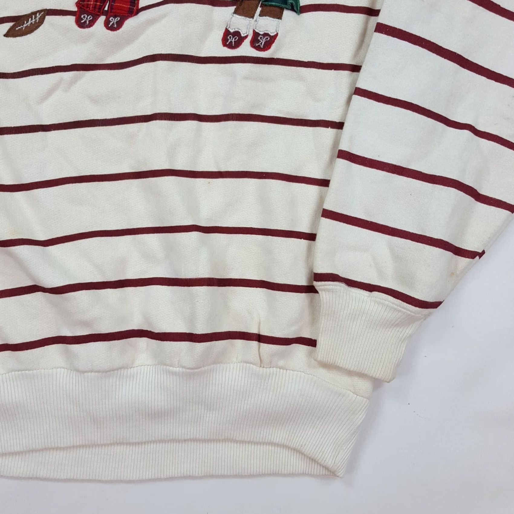 Etro VINTAGE House Of Lloyd Sweatshirt Women’s Medium Crewneck Striped Cheerleader Teddy Bear University College Retro Pullover Size M / US 6-8 / IT 42-44 - 3 Thumbnail