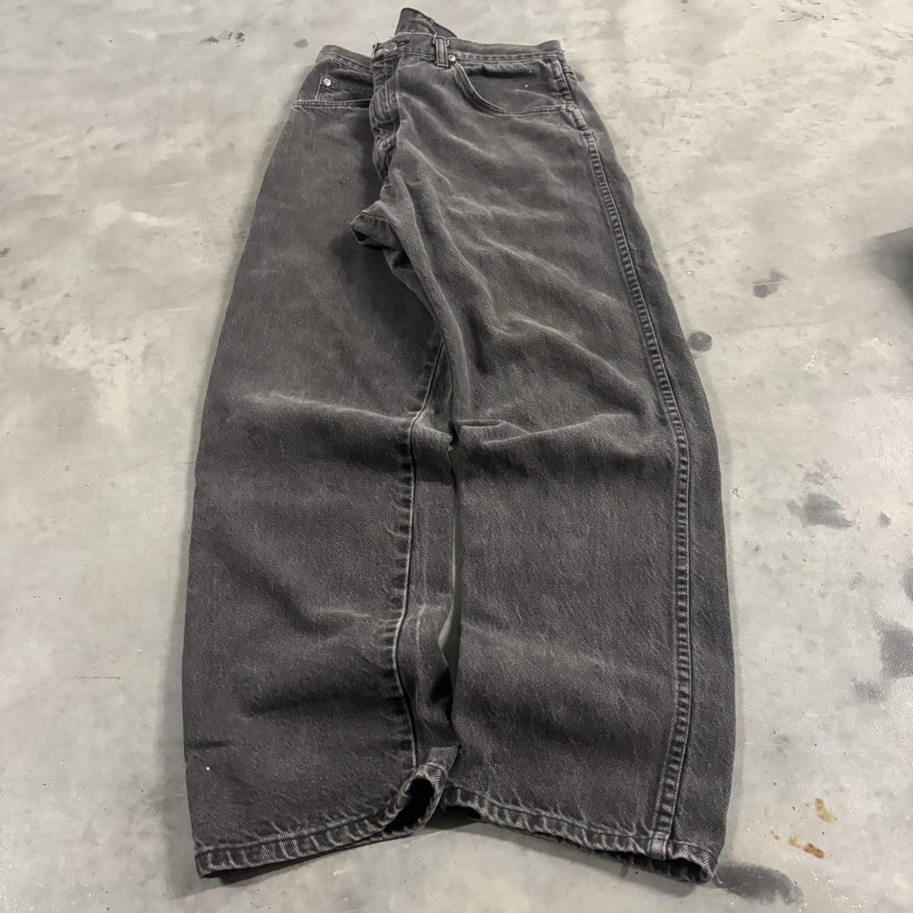 Vintage Crazy Vintage 90s Faded Black Grunge Denim Jeans! 35x30 Size US 35 - 3 Thumbnail