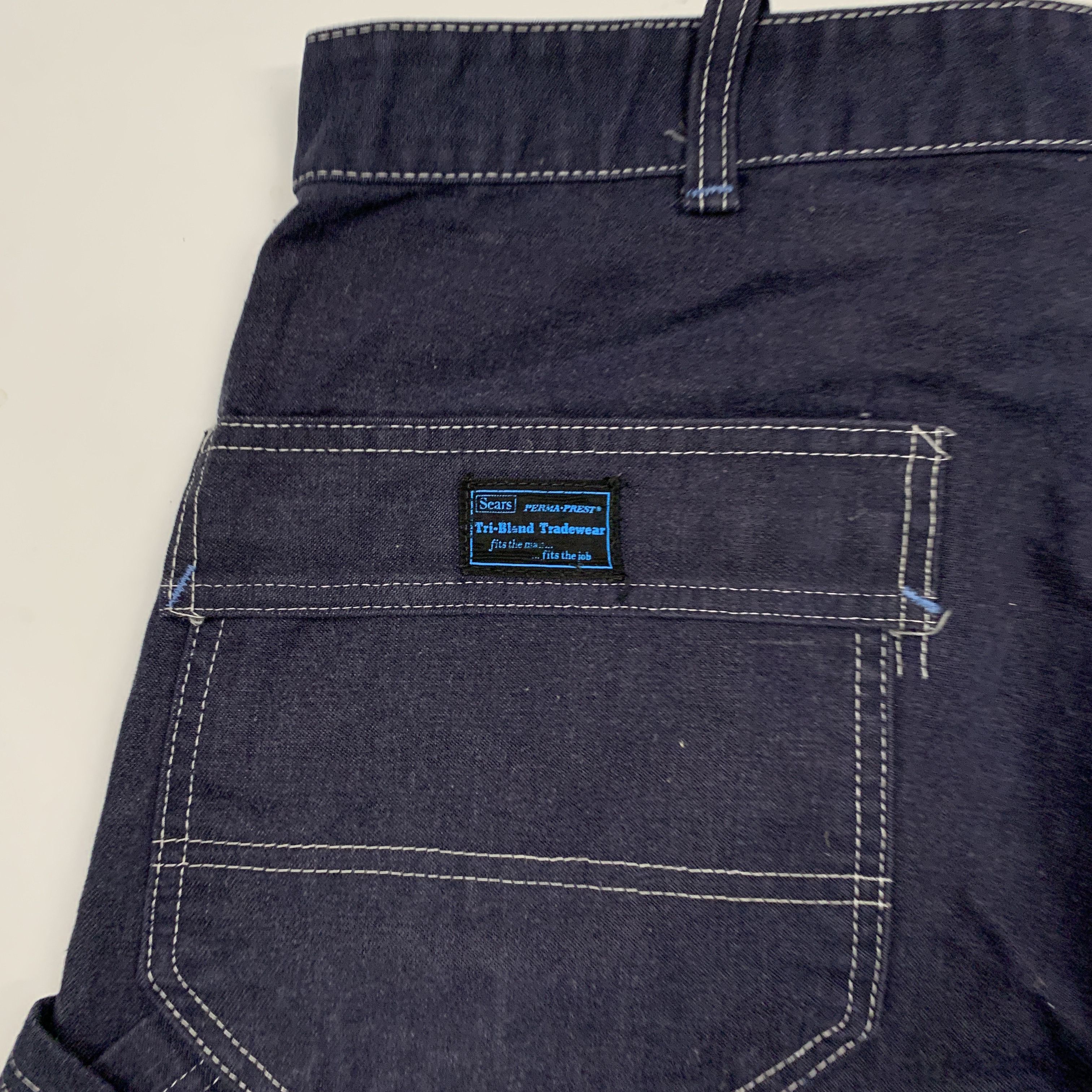 Vintage 70s Sears Carpenter / Work Pants Perma-Prest (Union Made) Size US 39 - 7 Thumbnail