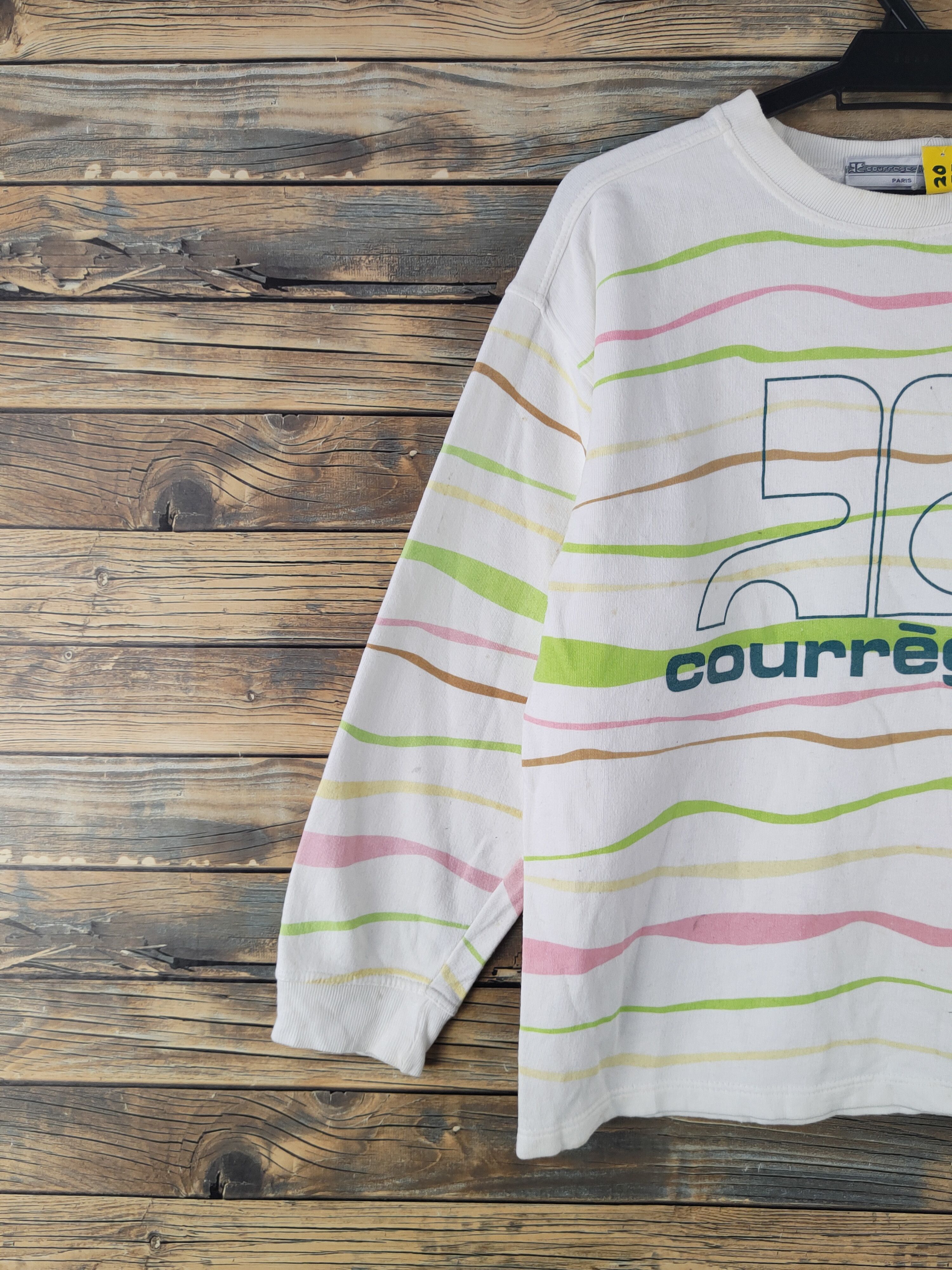 Courreges DL Courreges Homme White Green Sweatshirts #2075 Size US M / EU 48-50 / 2 - 3 Thumbnail