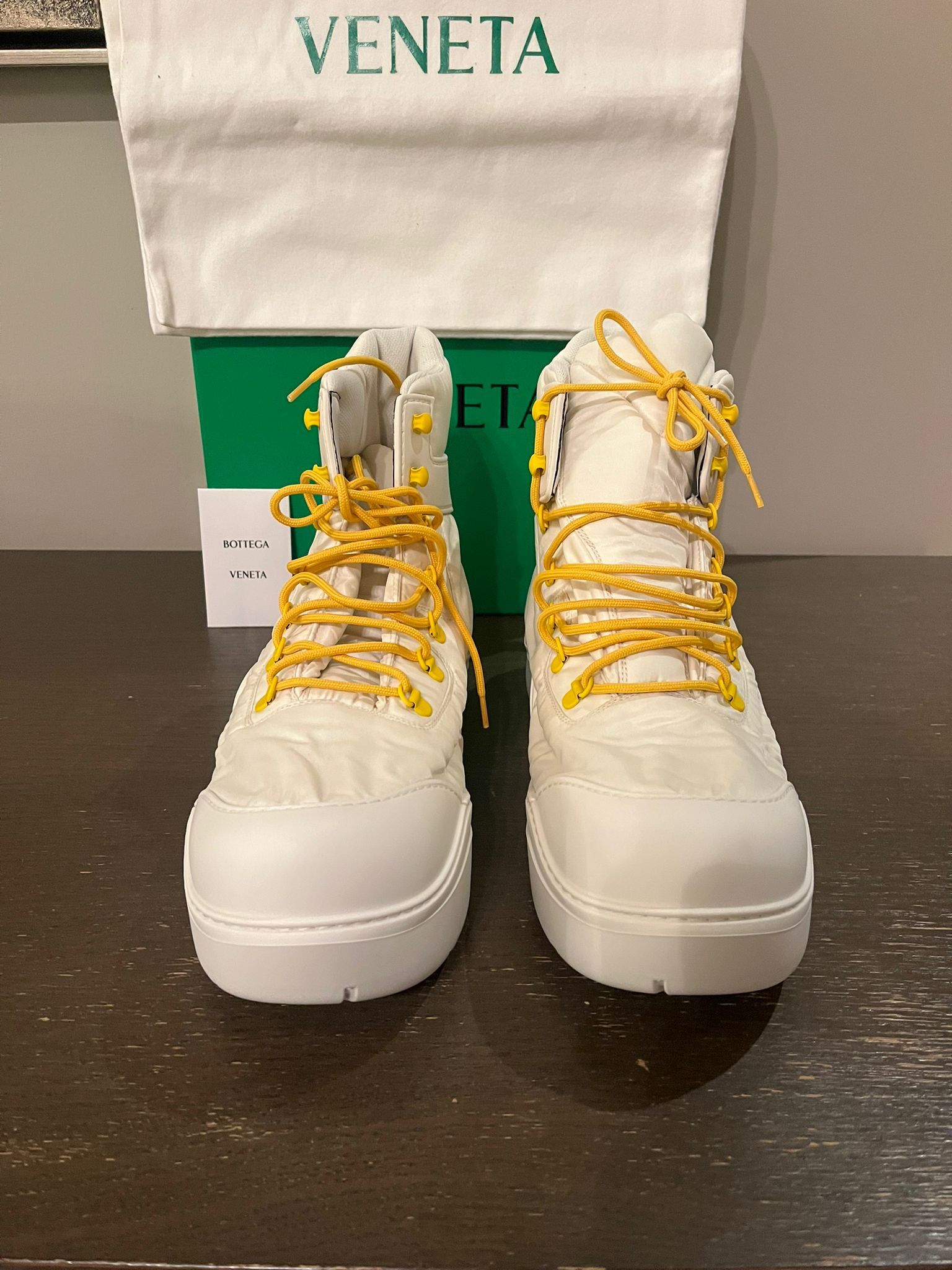 Bottega Veneta o1rshd1 Puddle Bomber Boots in String / Egg Yolk Size US 13 / EU 46 - 3 Thumbnail