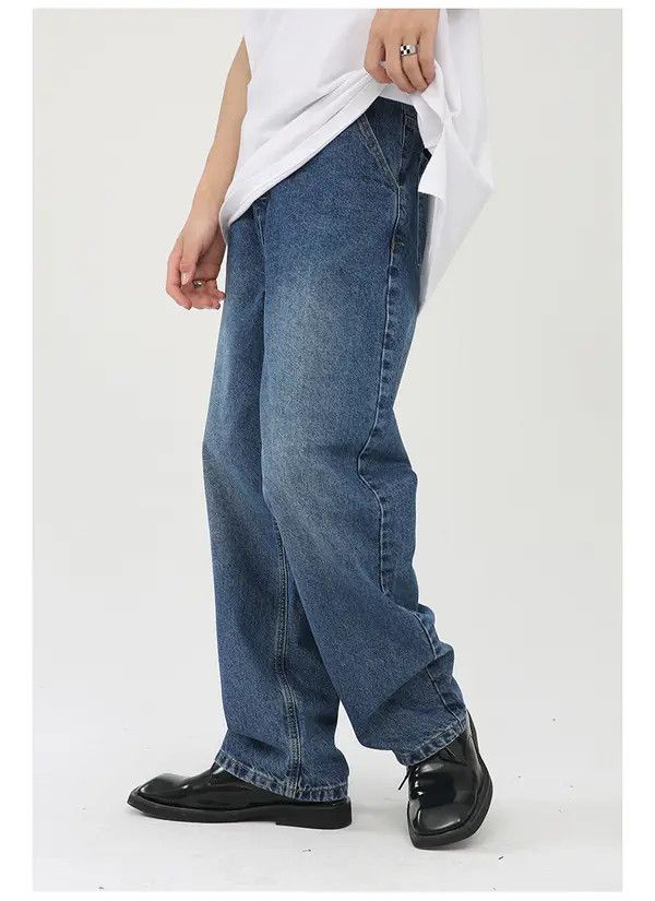 Japanese Brand Masaki x Kanon Blue straight zipper casual jeans Size US 32 / EU 48 - 4 Thumbnail