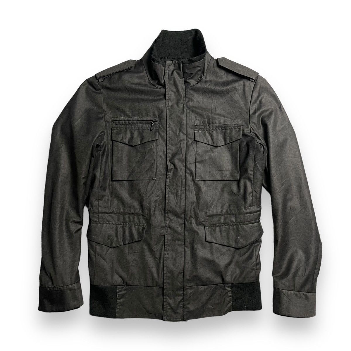 image of Ships Jet Blue Japan Multipocket Button Up Zipper Jacket in Dark Gray, Men's (Size Large)