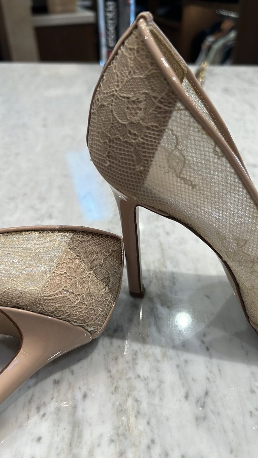 Monique Lhuillier Classy lace nude pump Size US 6.5 / IT 36.5 - 10 Thumbnail