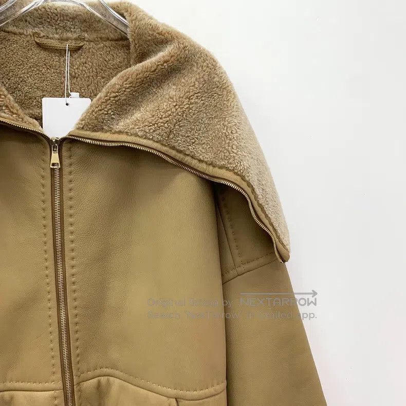 Max Mara Max Mara Brown Sheep Leather Lapel Zip Long Sleeve Fur Coa Size S / US 4 / IT 40 - 3 Thumbnail