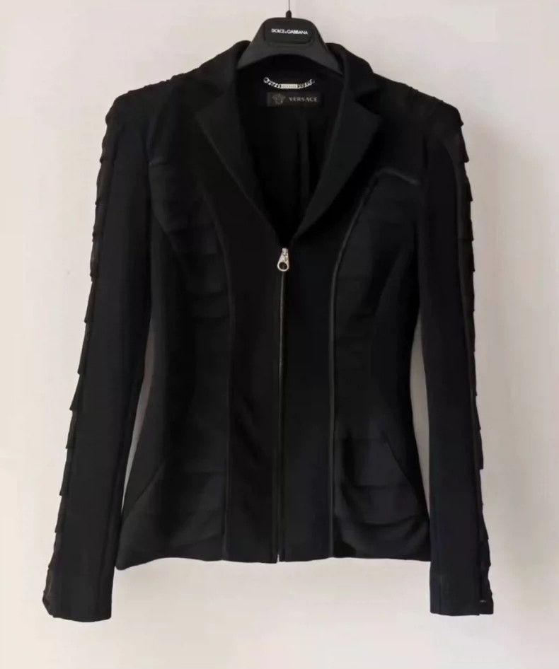 Versace Versace Classic black mesh jacket Size S / US 4 / IT 40 - 1 Thumbnail