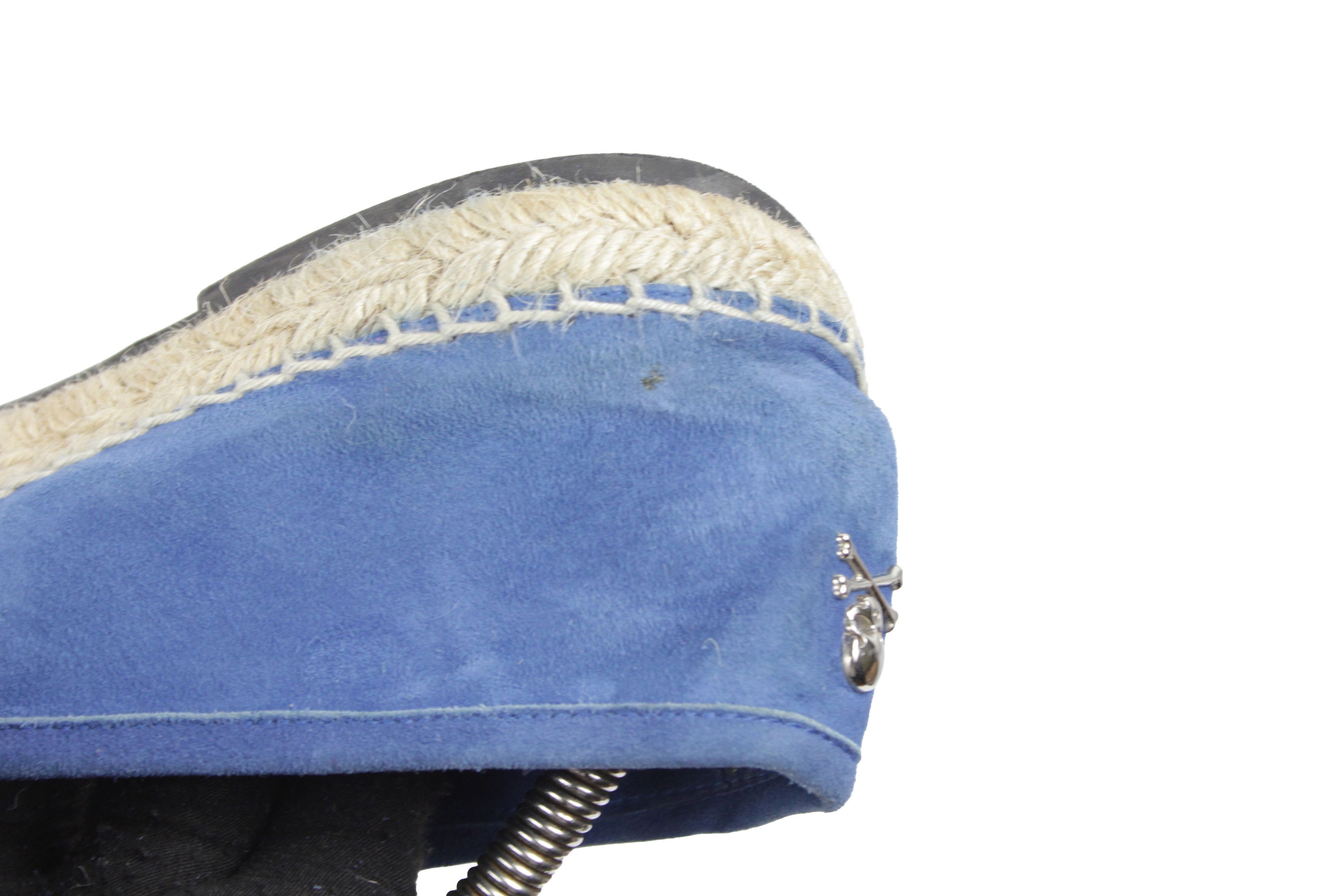 Philipp Plein Skull Logo Y2K Suede Espadrilles Size US 10 / EU 43 - 10 Thumbnail