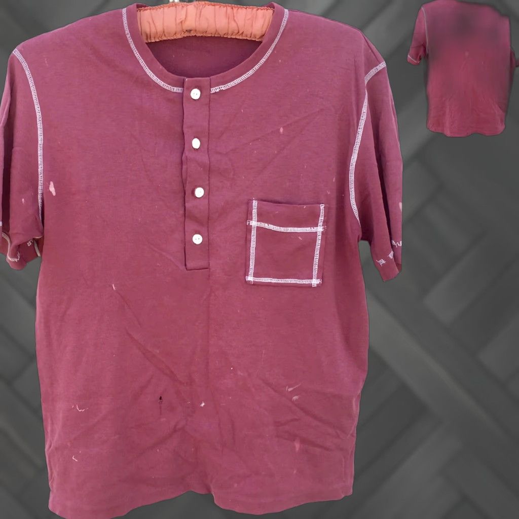 Vintage Vintage Grant Crest California Henley Pocket Tee Shirt Worn Mens M/L Short Sleeve 1960s Style Buttonback Pocket Tee Size US M / EU 48-50 / 2 - 1 Thumbnail
