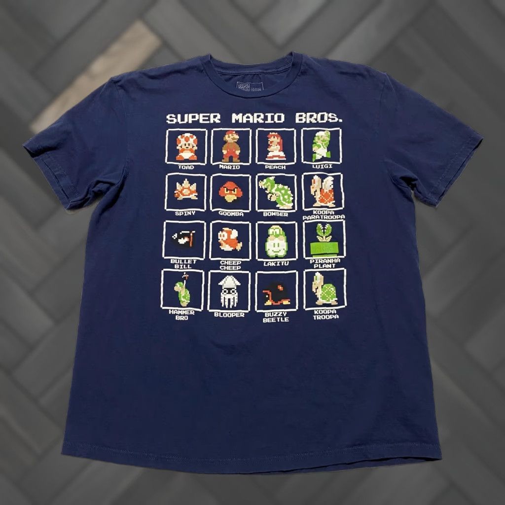 Vintage VINTAGE Super Mario Bros Shirt Mens Large Blue 8-Bit Character Graphic Nintendo Tee Size US L / EU 52-54 / 3 - 1 Thumbnail