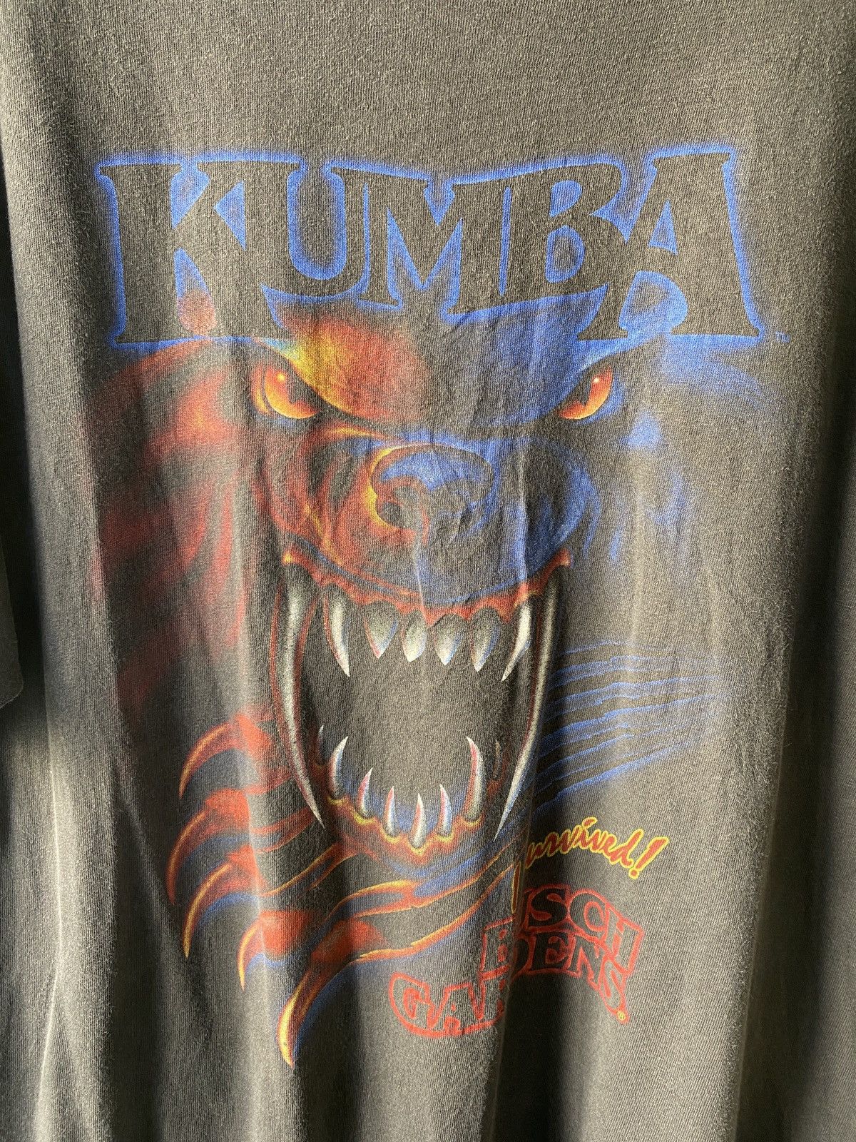 Habitat × Vintage 1990s - Kumba I Survived Busch Gardens T Shirt Size US XL / EU 56 / 4 - 5 Thumbnail