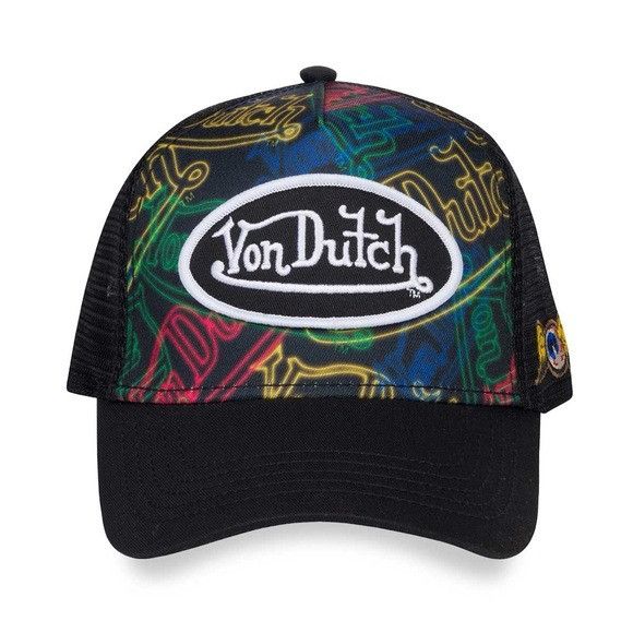 Von Dutch NWT VON DUTCH NEON LOGO BLACK TRUCKER HAT Size ONE SIZE - 1 Thumbnail