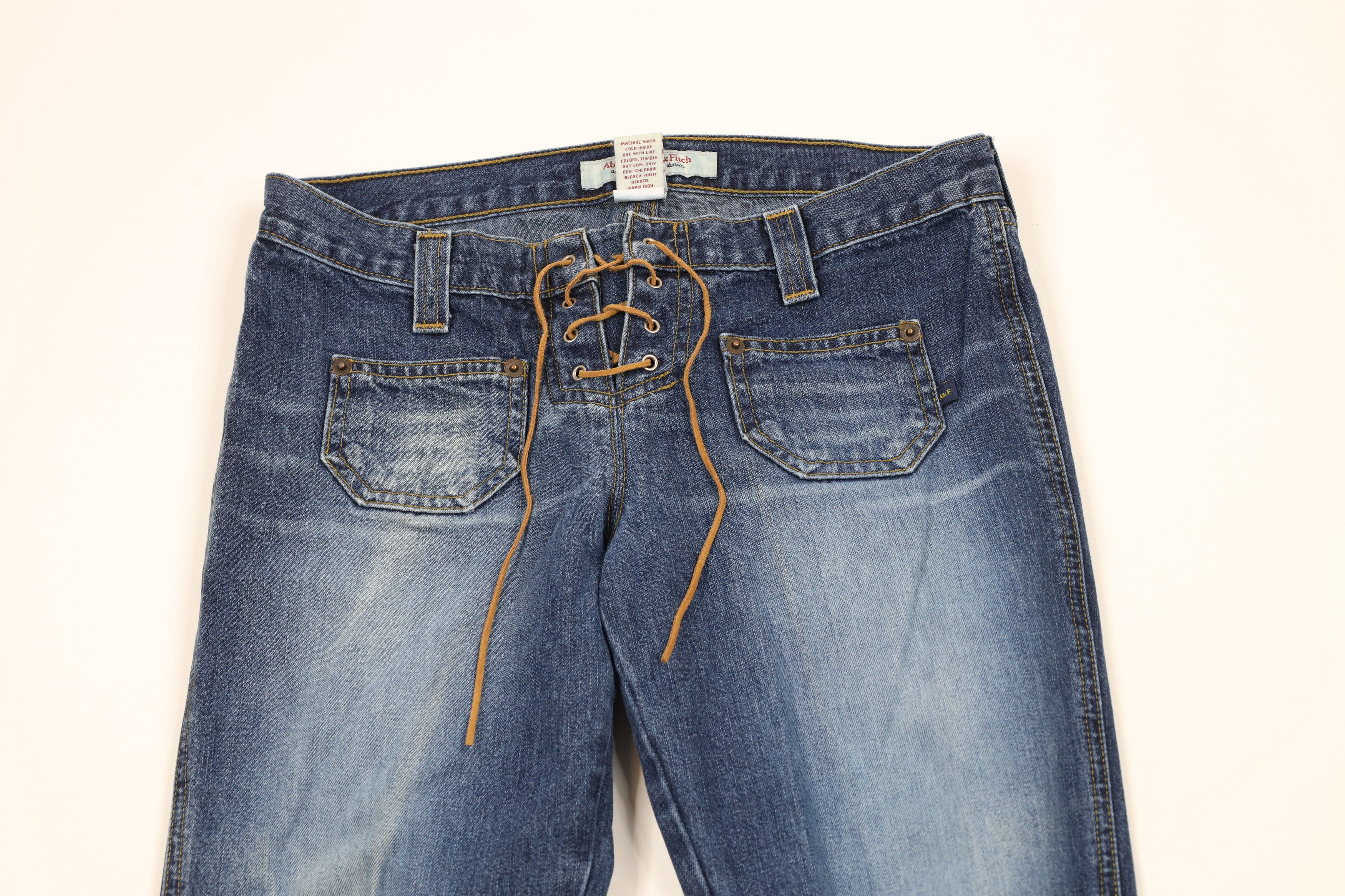 Abercrombie & Fitch × Vintage Vintage 90s Y2K Abercrombie & Fitch Flared Denim Jeans USA Size 25" / US 0 / IT 36 - 2 Thumbnail