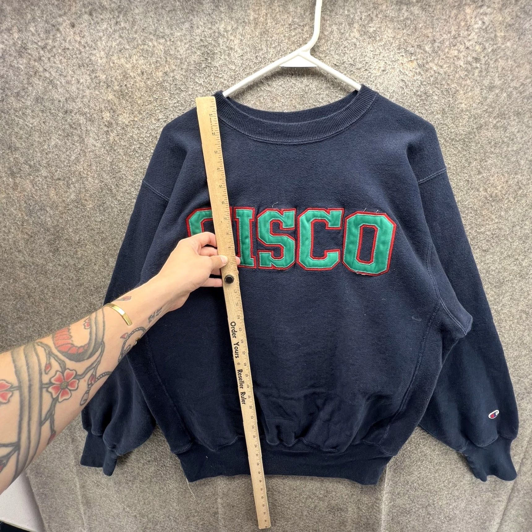 Champion Champion Reverse Weave Sweatshirt Mens XL Blue CISCO Applique Crewneck Fleece Graphic Print College Size US XL / EU 56 / 4 - 5 Thumbnail