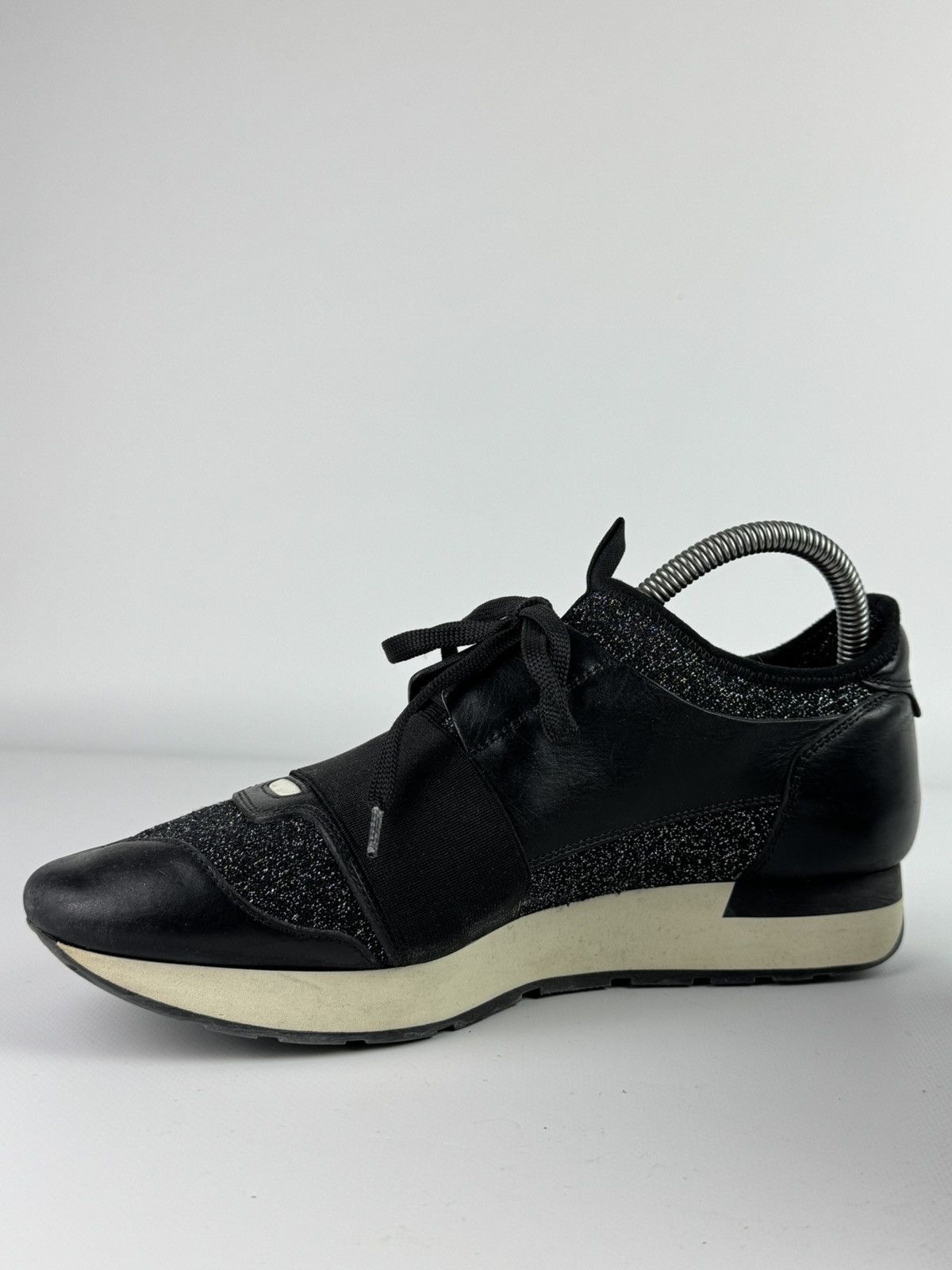 Balenciaga Balenciaga Black Glitter Runners Leather Low Top Sneakers Size US 9 / IT 39 - 5 Thumbnail