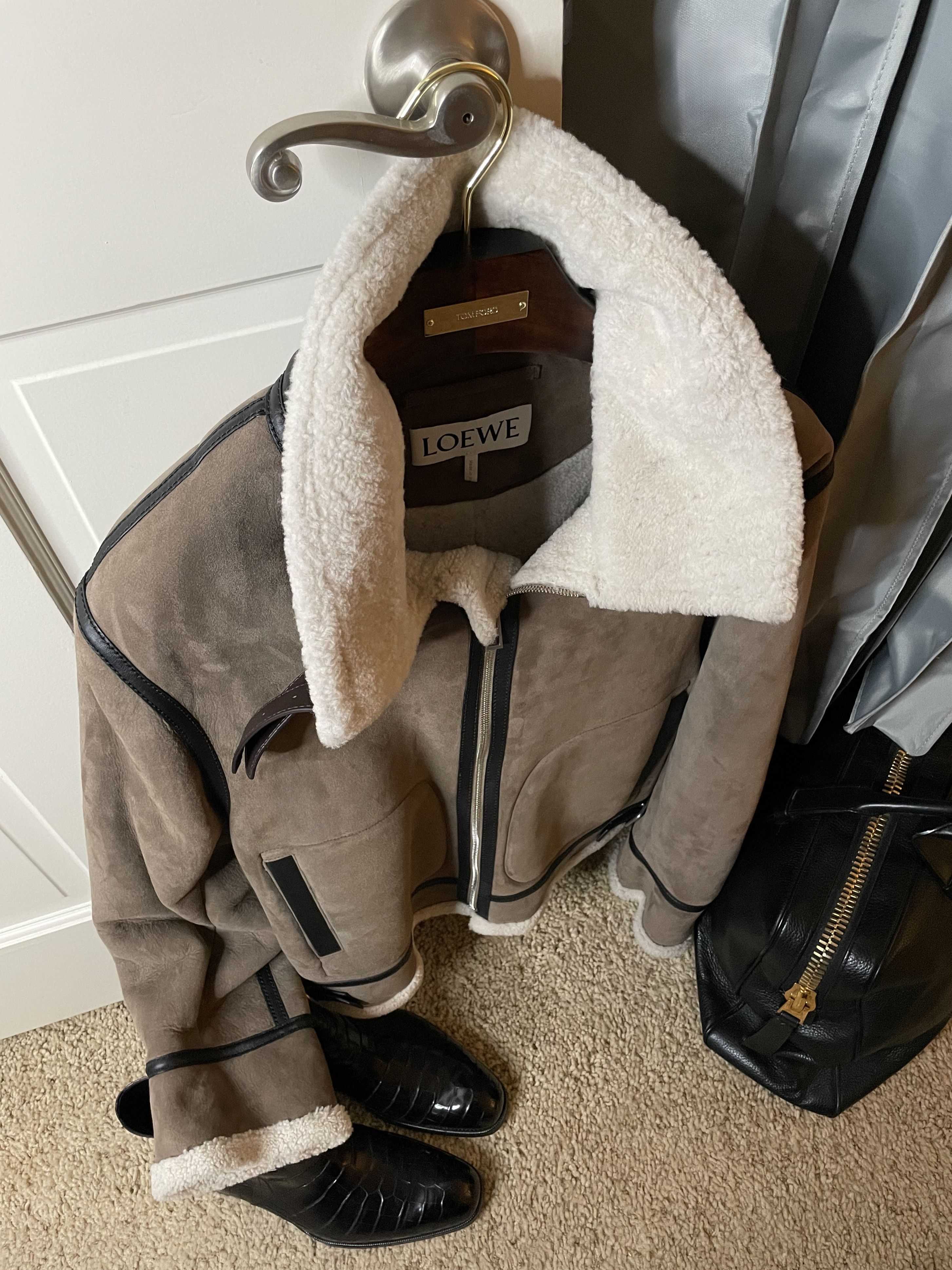 Loewe Coveted Rare $7,000 w/tax Suede Shearling Aviator Jacket Size US M / EU 48-50 / 2 - 2 Thumbnail