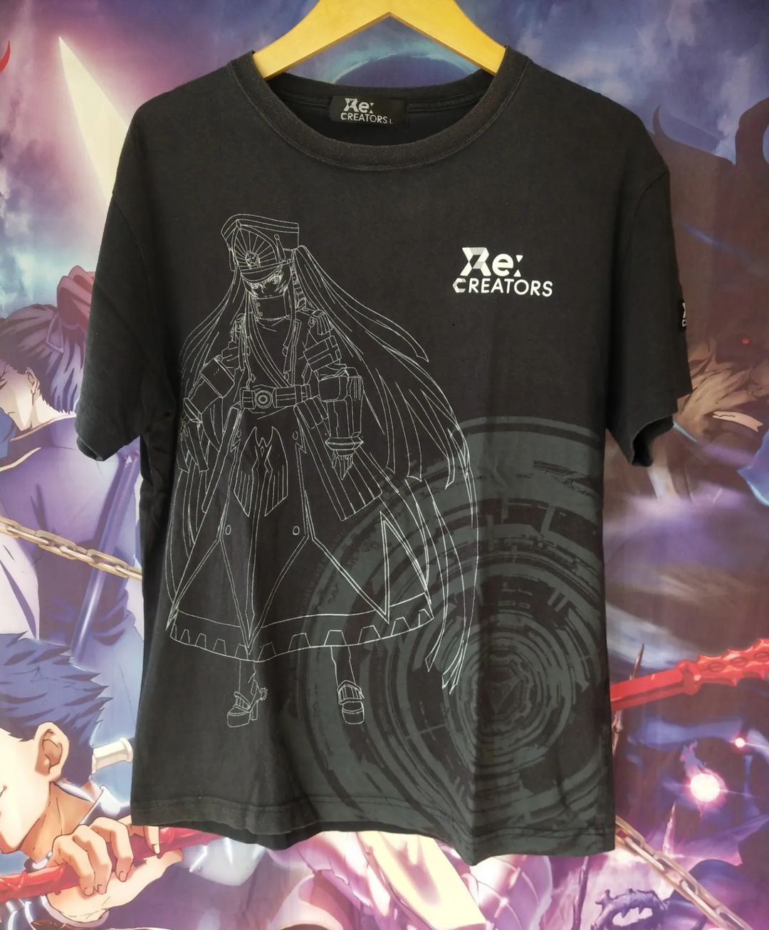 Anime × Japanese Brand Re:Creators Big Print Black Official Anime Tees Size US L / EU 52-54 / 3 - 1 Thumbnail