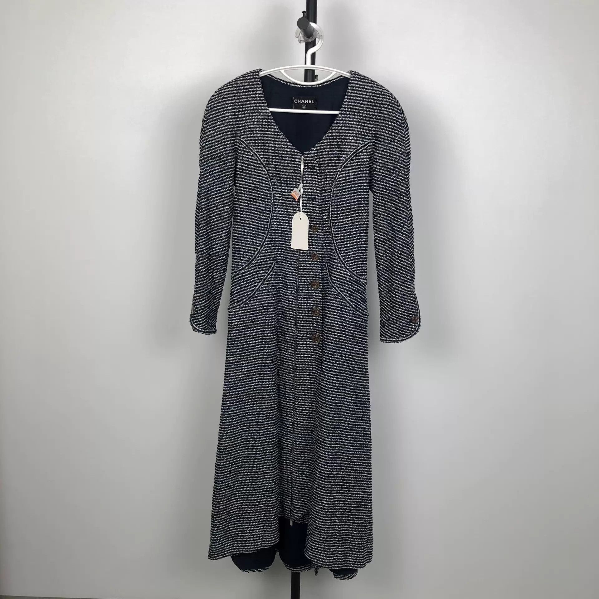 Chanel CHANEL Women's Blue Overcoat 36 Size XS / US 0-2 / IT 36-38 - 1 Thumbnail