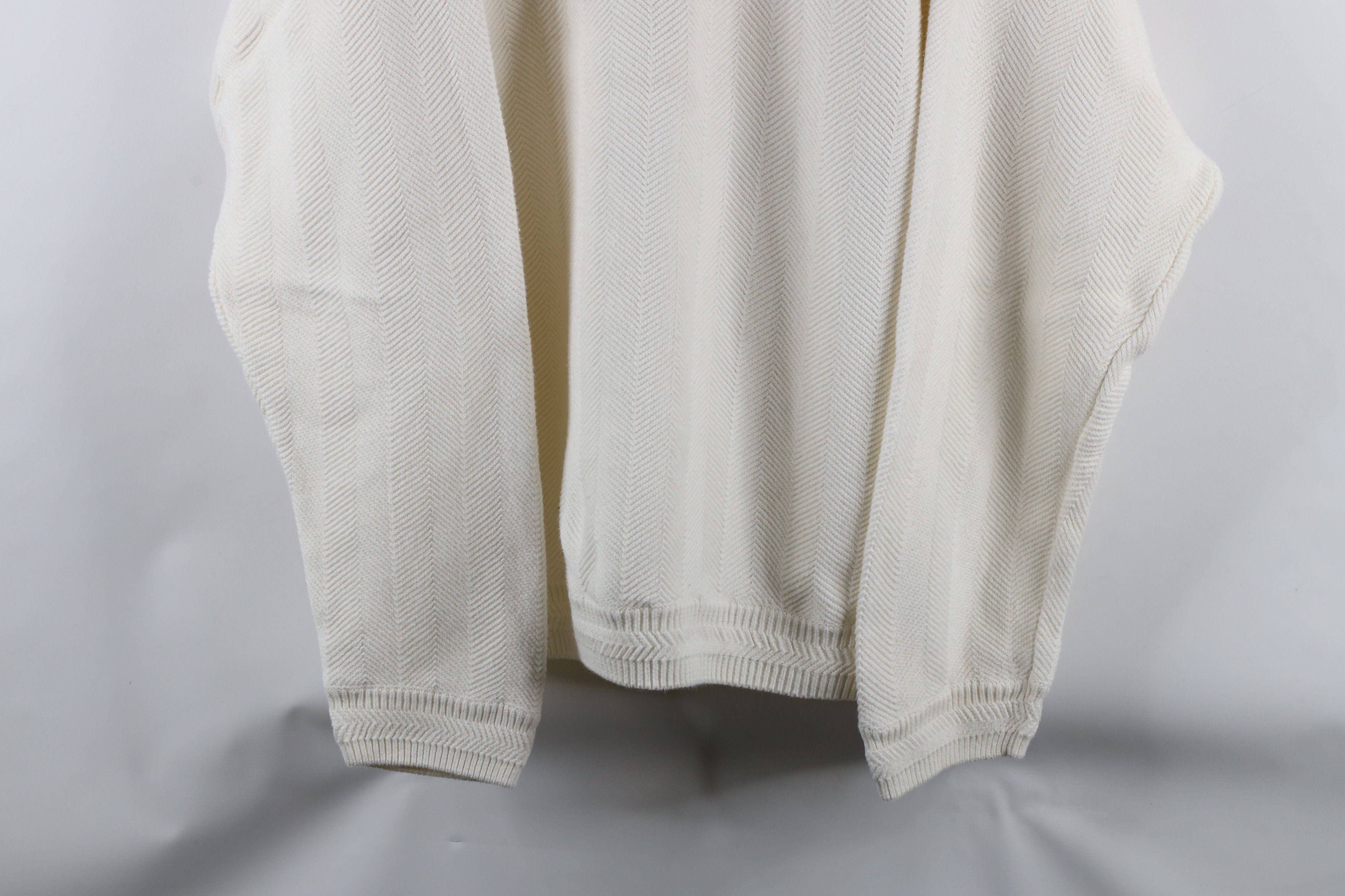 Ralph Lauren × Vintage Vintage 90s Chaps Ralph Lauren Herringbone Sweater White Size US XL / EU 56 / 4 - 3 Thumbnail
