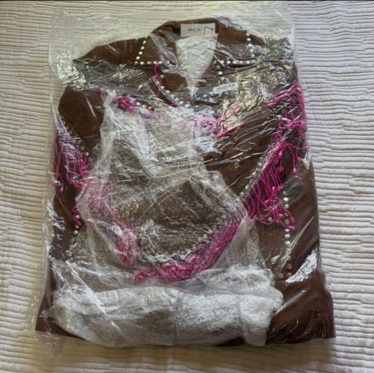 Nasty Gal Nasty Gal Womens Real Suede Embroidered Back Fringe Jacket Size M / US 6-8 / IT 42-44 - 4 Thumbnail