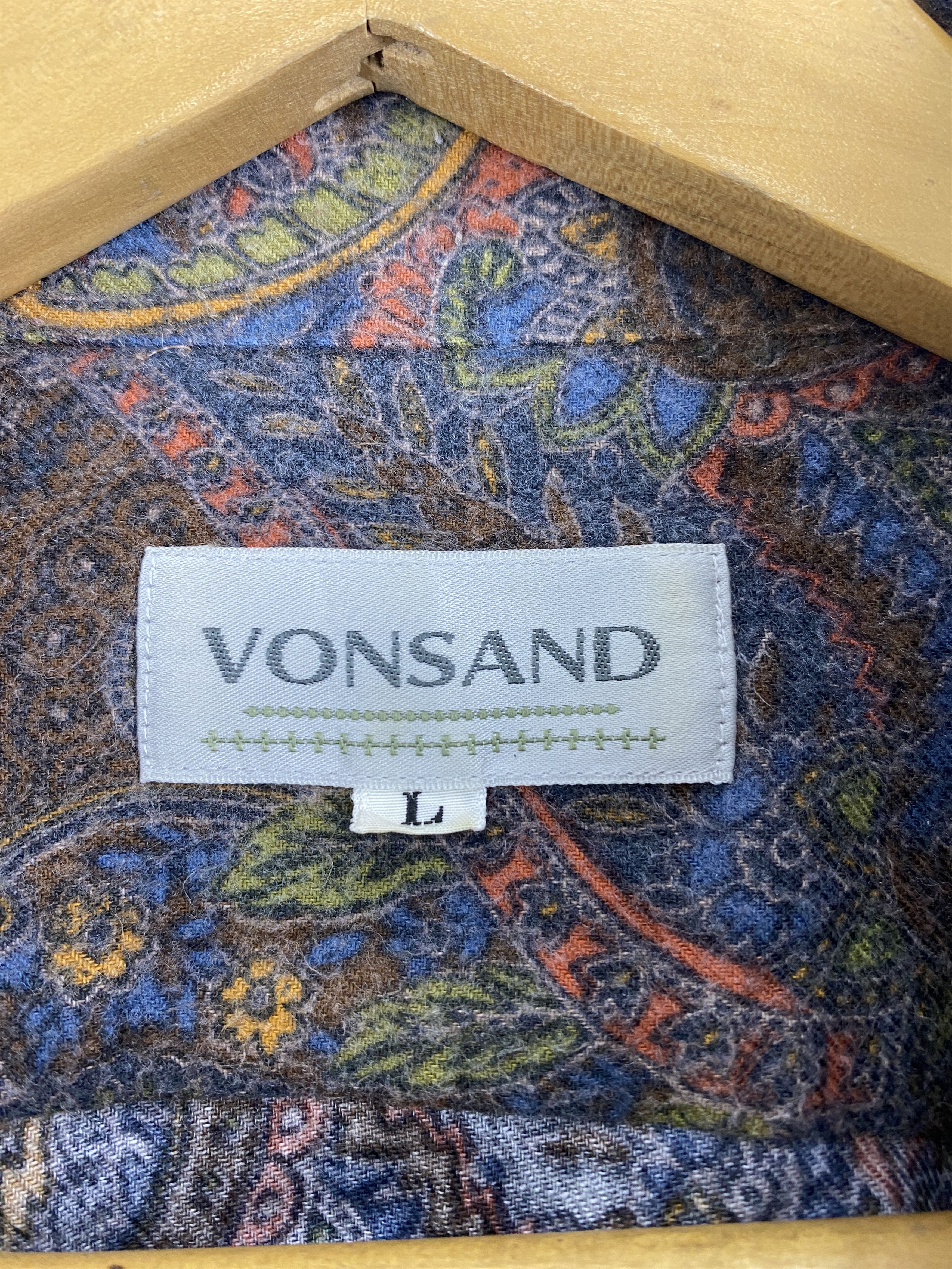 Japanese Brand Vintage Vonsand Paisley Patterned Button Ups Shirt JA0092 Size US L / EU 52-54 / 3 - 5 Thumbnail