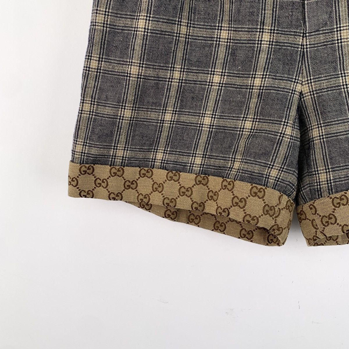 Gucci Gucci Colorblocked Plaid Logo Jacquard Linen Casual Shorts Size 28" / US 6 / IT 42 - 4 Thumbnail