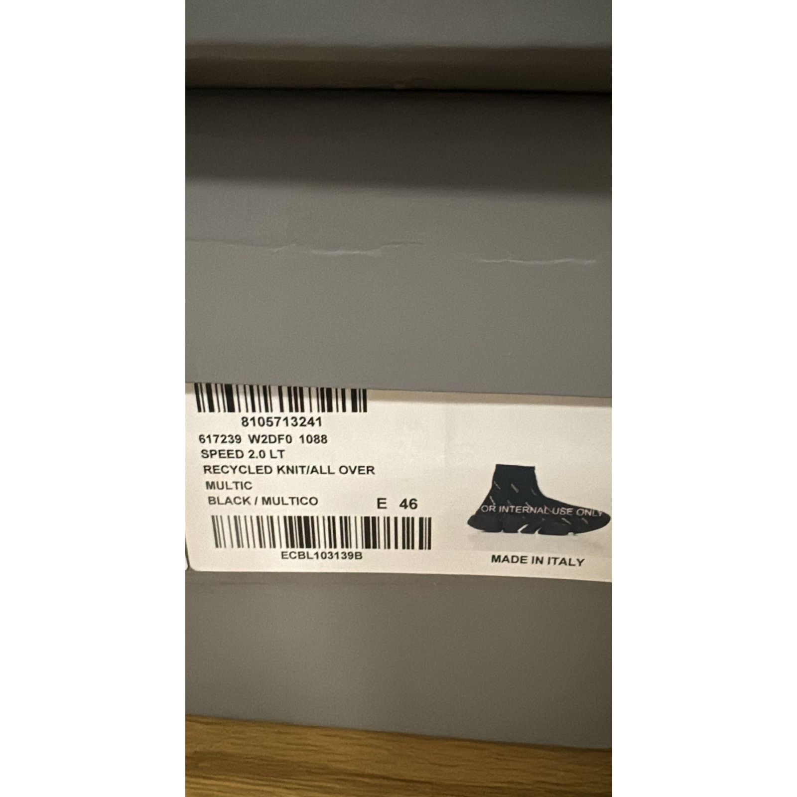 Balenciaga o1rshd1 Recycled Speed 2.0 Low-Top Sneakers Black/Multicolor Size US 13 / EU 46 - 23 Thumbnail
