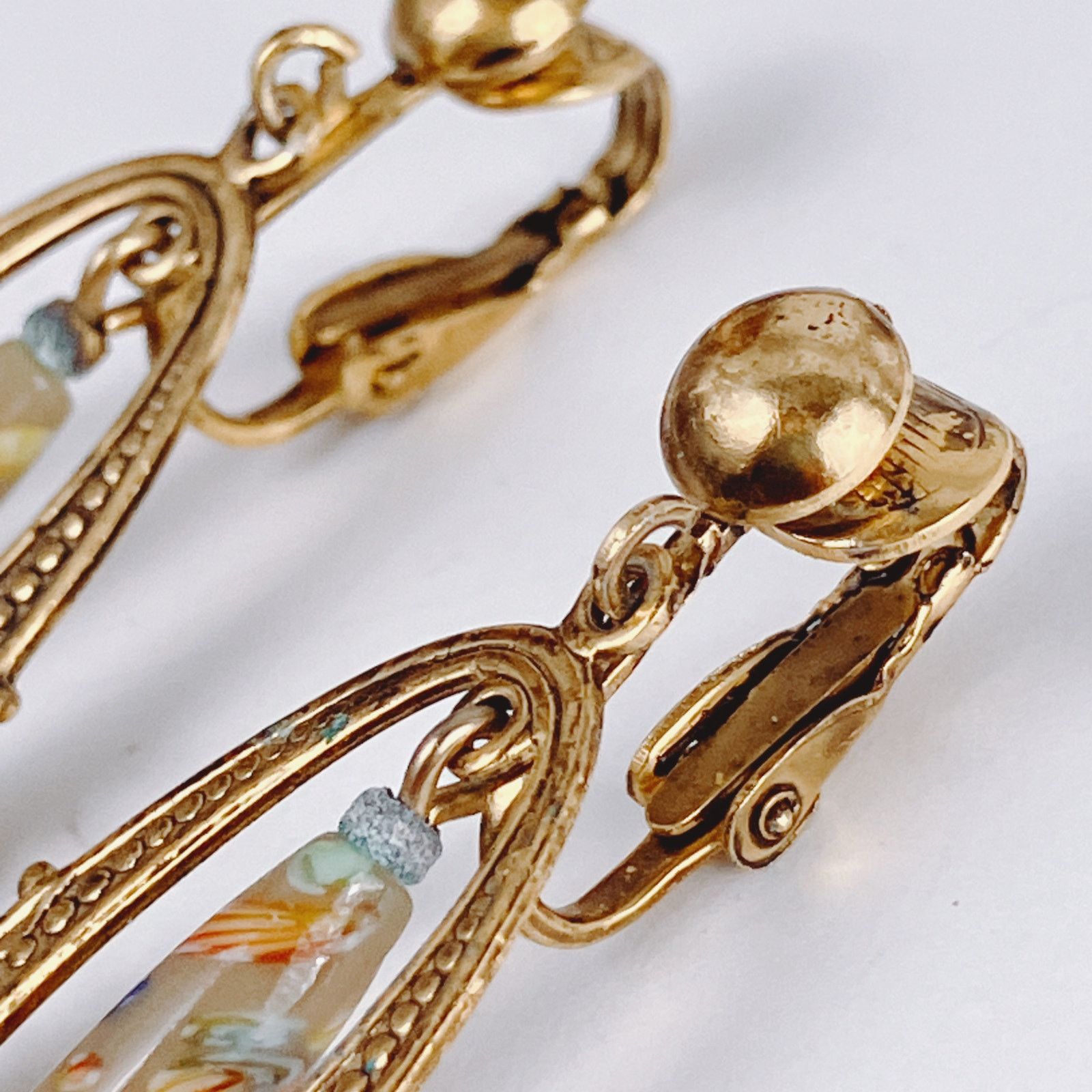 Vintage Vintage Mid Century Clip On Earrings Millefiori Art Glass Size ONE SIZE - 6 Thumbnail