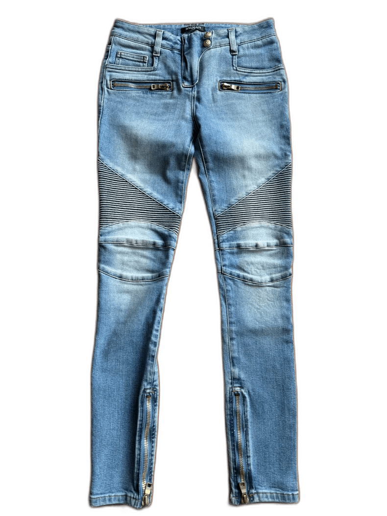 Balmain balmain high-waisted fitted motorcycle jeans Size US 34 / EU 50 - 1 Thumbnail