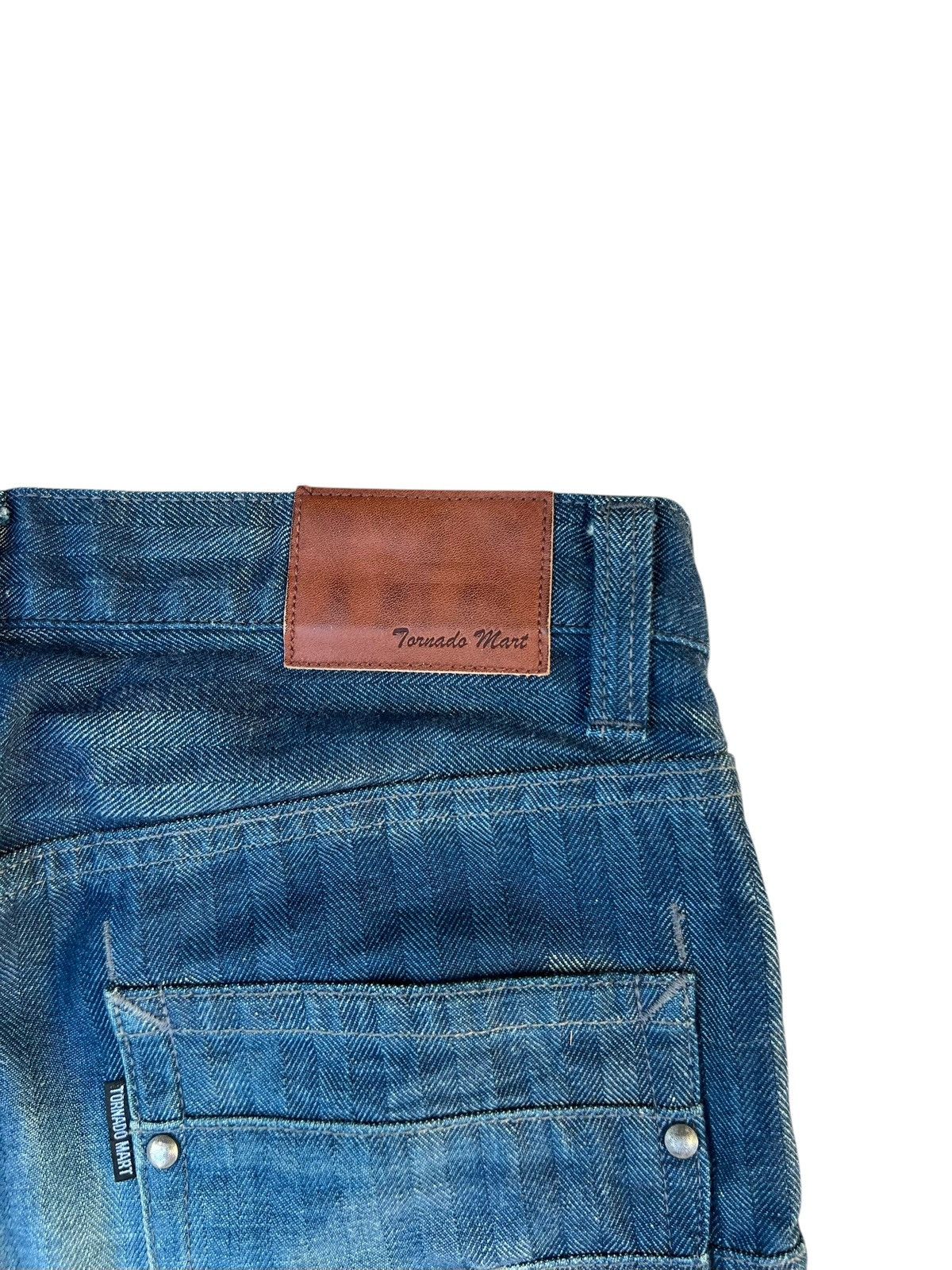 Tornado Mart Tornado Mart Striped HBT Waxed Denim Flare Jeans Size US 29 - 19 Thumbnail