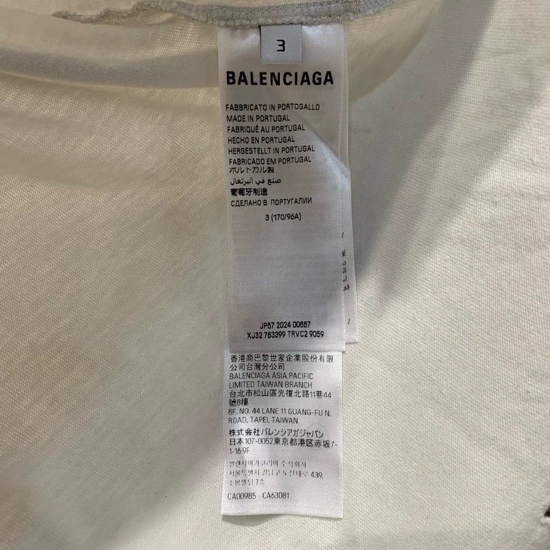 Balenciaga Balenciaga Wave Circle Logo Destroyed Short-Sleeve T-Shirt Size US L / EU 52-54 / 3 - 4 Thumbnail