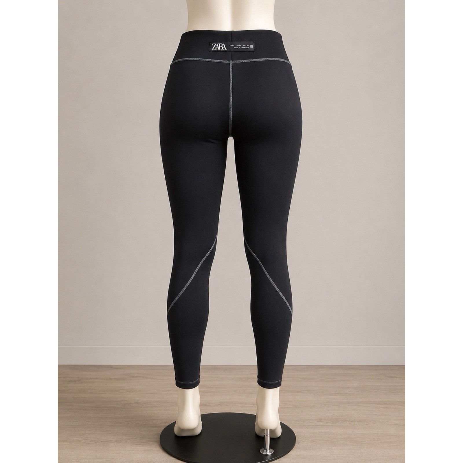 Zara ZARA Black Ankle Leggings Elastic Waist Women's Size XL Size 38" / US 16 / IT 52 - 2 Thumbnail