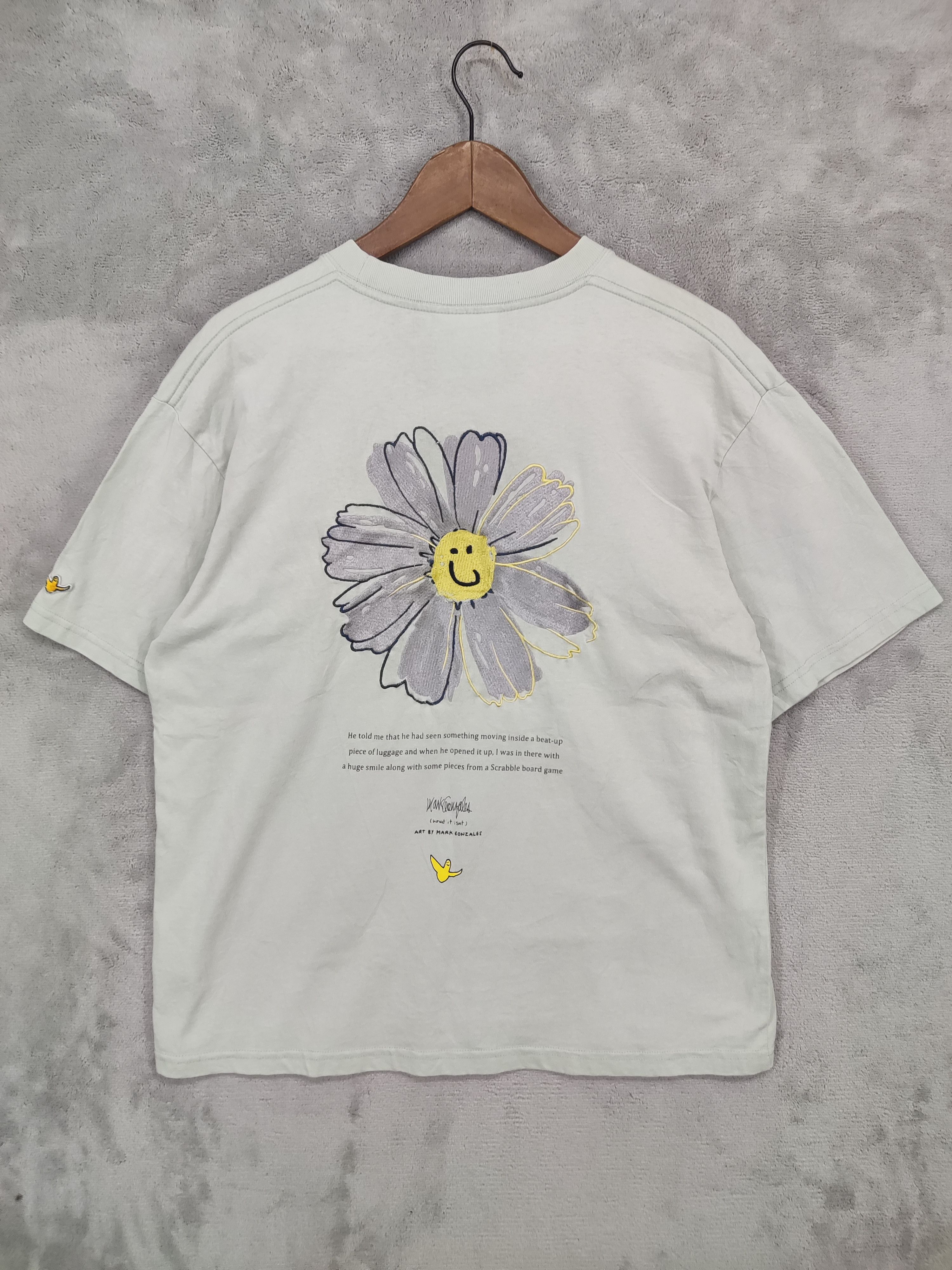 Japanese Brand Mark Gonzales What it isNt Flower Embroidered Art T-shirt Size US S / EU 44-46 / 1 - 1 Thumbnail
