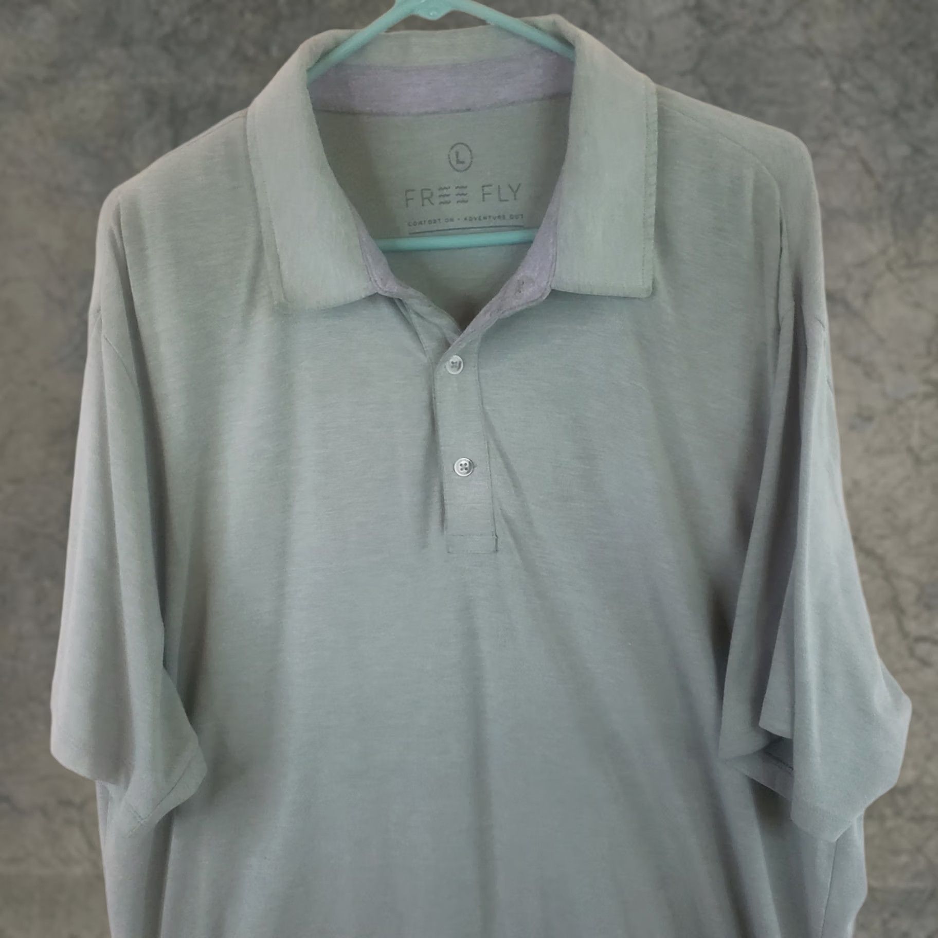 Vintage Free Fly Polo Shirt Mens Large Green Performance Bamboo Stretch Golf Shirt Size US L / EU 52-54 / 3 - 1 Thumbnail