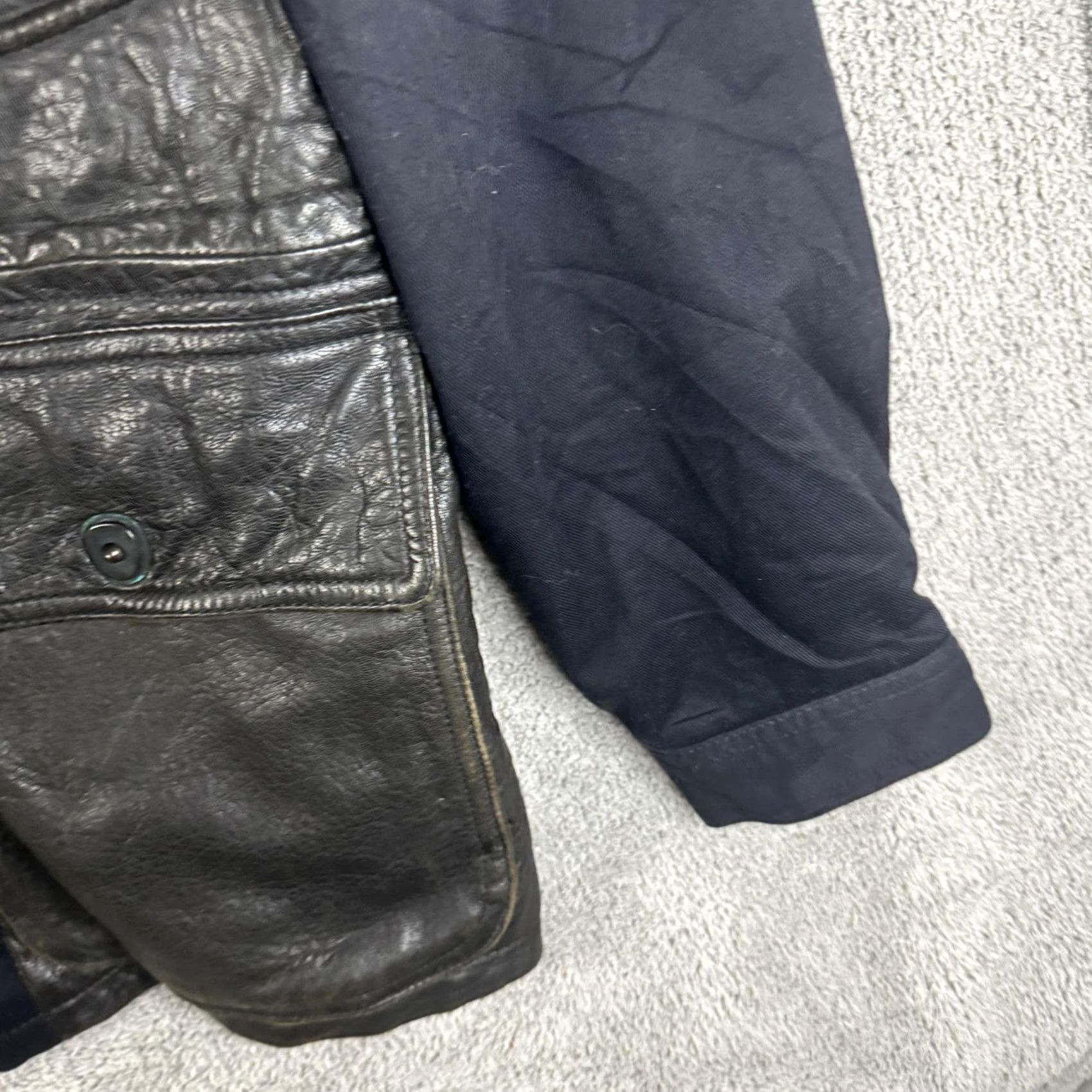 Vintage VINTAGE Lakeland Coat Men 42 Black Leather Canvas Insulated Outdoor Pockets Full Zip 2-Fabric Field-Style Coat Mens Size US XS / EU 42 / 0 - 3 Thumbnail