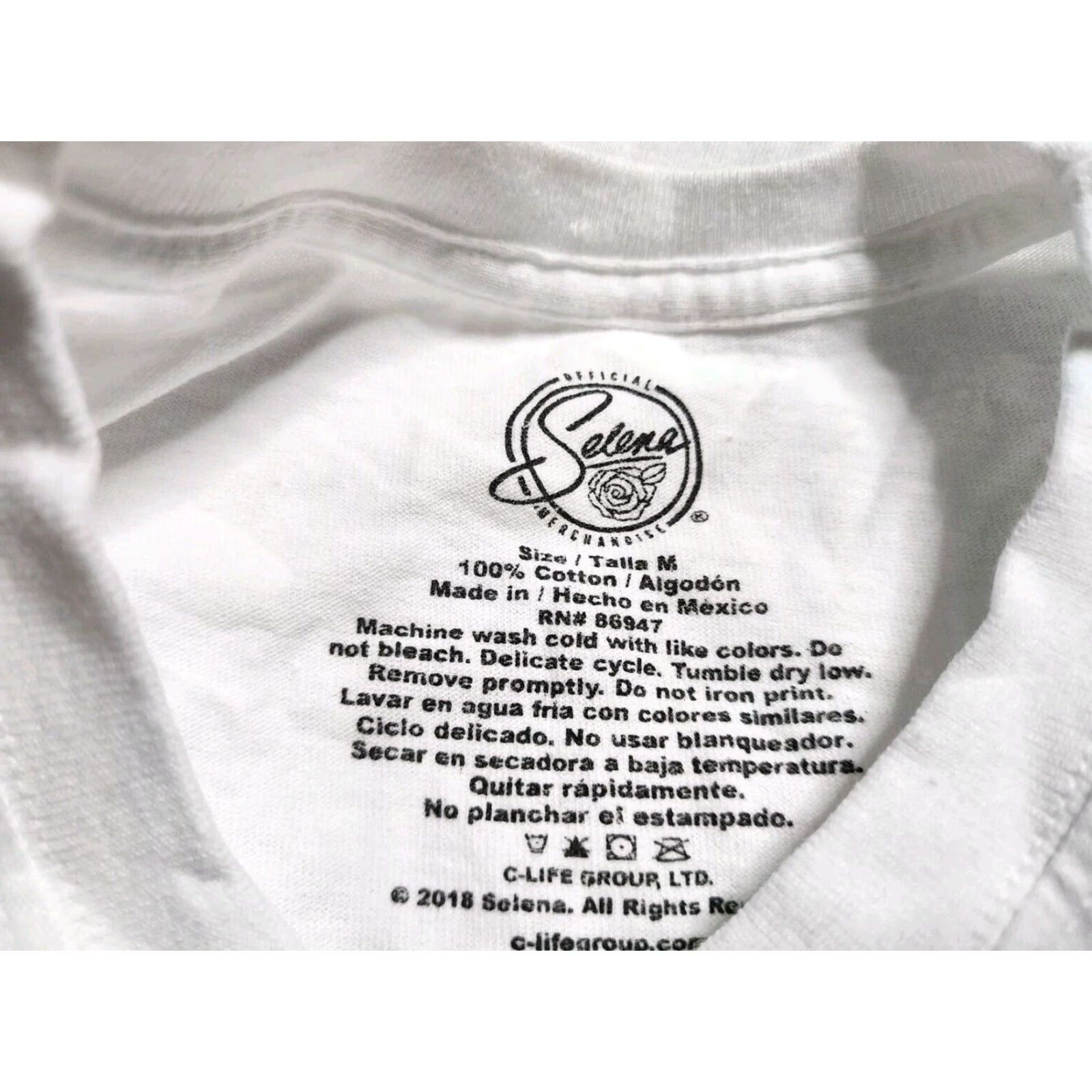 Vintage SELENA MERCHANDISE Graphic Cropped Long Sleeve T Shirt White Womens Medium Size M / US 6-8 / IT 42-44 - 4 Thumbnail
