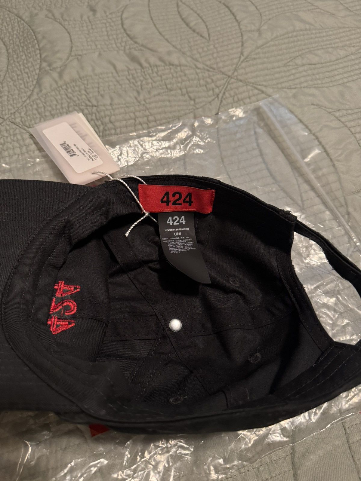 424 424 DISTRESSED BASEBALL CAP IN BLACK WASH Size ONE SIZE - 5 Thumbnail