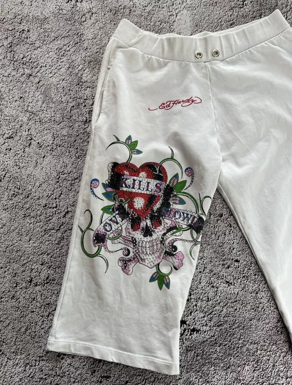 Ed Hardy × Vintage Ed Hardy Exclusive White Breeches Love Kills Slowly Size M Size 32" / US 10 / IT 46 - 3 Thumbnail