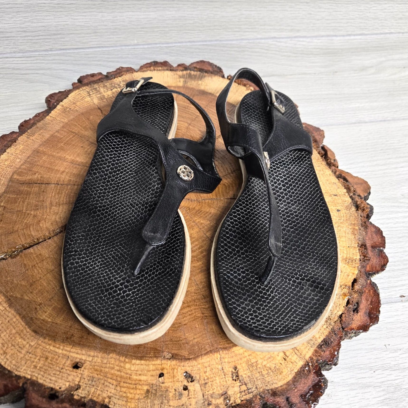 Vintage Kelly & Katie Black Sandals Flats Slip On Adult Women's Size 9M Size US 9 / IT 39 - 3 Thumbnail