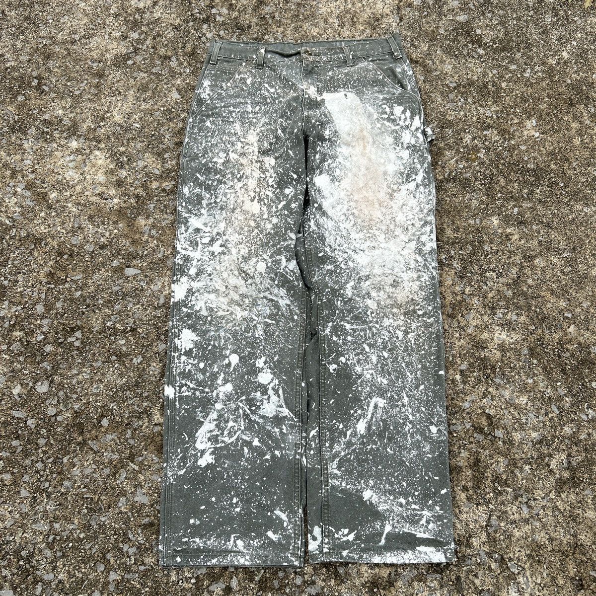 Carhartt Vintage Unique Carhartt Moss Green Paint Splattered Pants Size US 34 / EU 50 - 2 Thumbnail