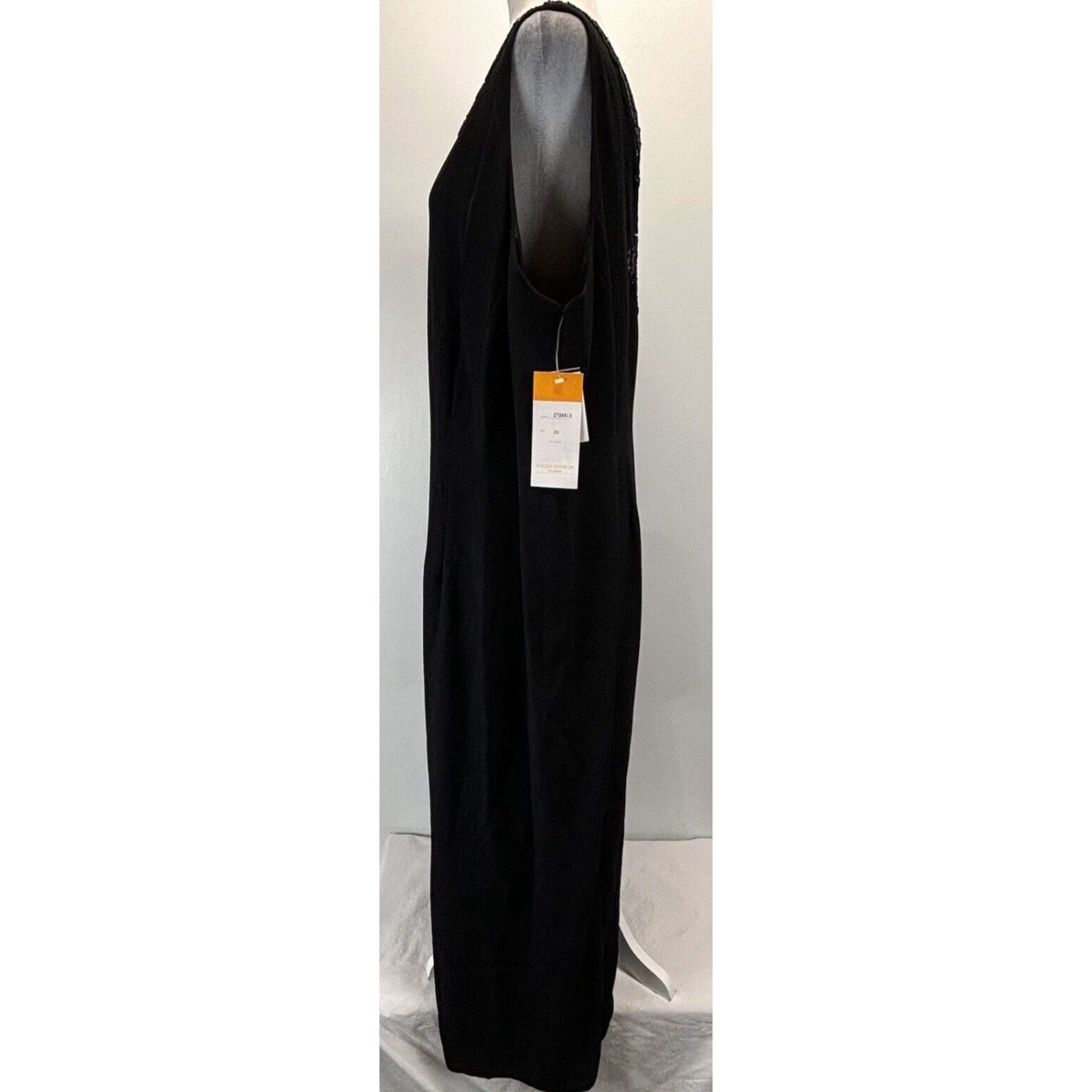MAGGY LONDON NEW! Maggy London Dress Women Sz 22 Plus Black Beaded Maxi Sheath Lined Back Size 3XL / US 20-22 - 2 Thumbnail