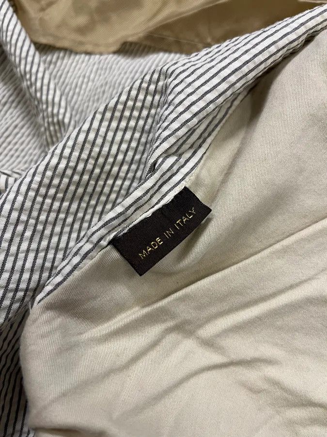 Louis Vuitton 2000s Louis Vuitton Striped Classy Beige Hybrid Leather Jacket Size US M / EU 48-50 / 2 - 12 Thumbnail