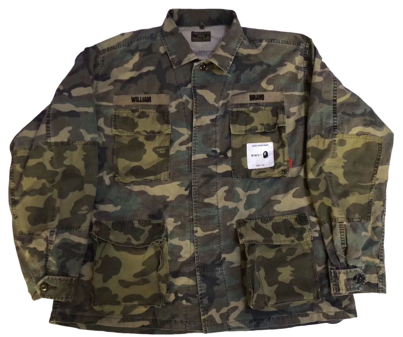 Bape × Wtaps BAPE x WTAPS Camo Jungle Shirt Size M Size US M / EU 48-50 / 2 - 1 Thumbnail