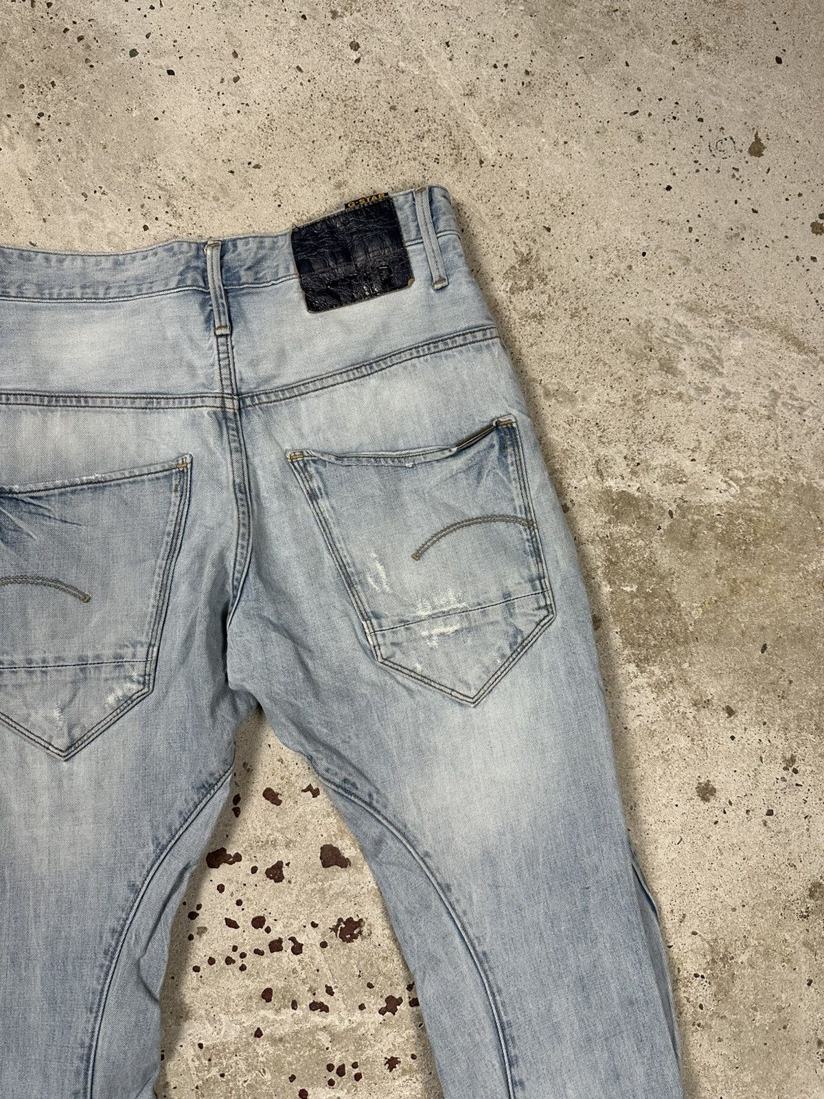 G-Star Vintage Y2K G Star Raw Distressed Blue Loose Tapered Size US 30 / EU 46 - 15 Thumbnail