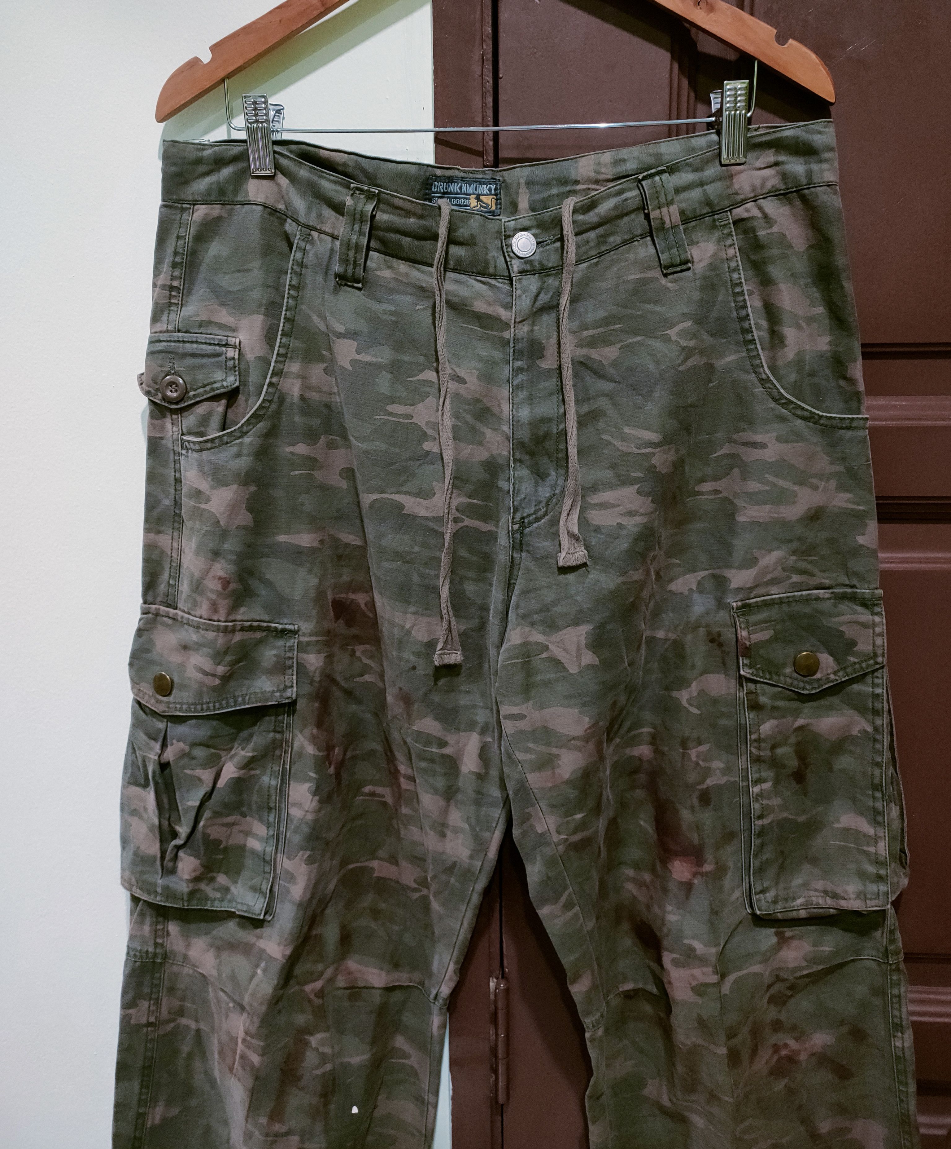 🔥 DrunknMunky Military Cargo Pants Camo🔥