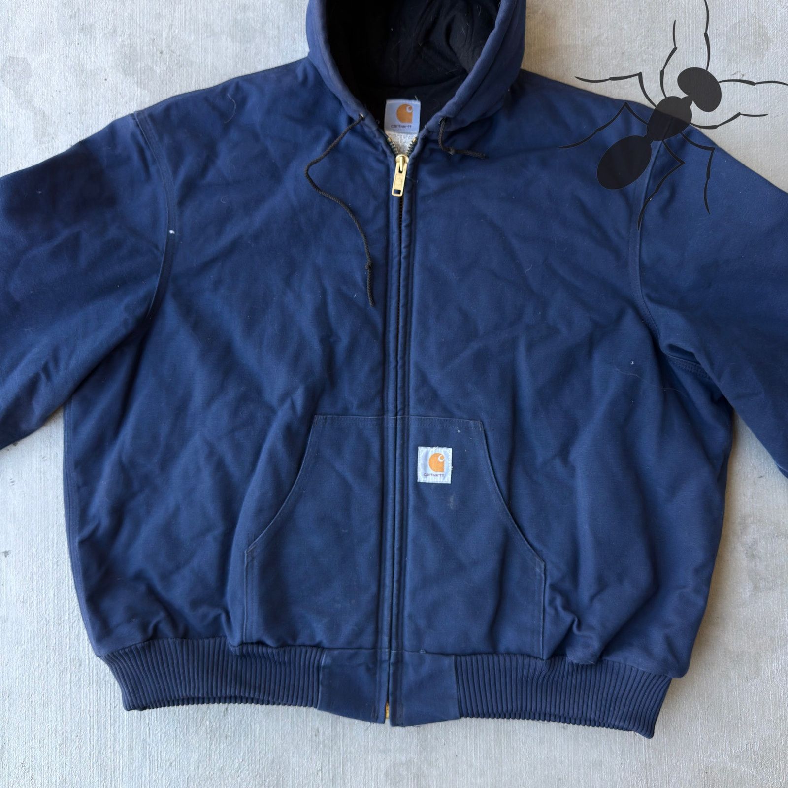 Carhartt × Vintage Vintage Carhartt J04 NVY hooded work wear jacket Size US XXL / EU 58 / 5 - 3 Thumbnail