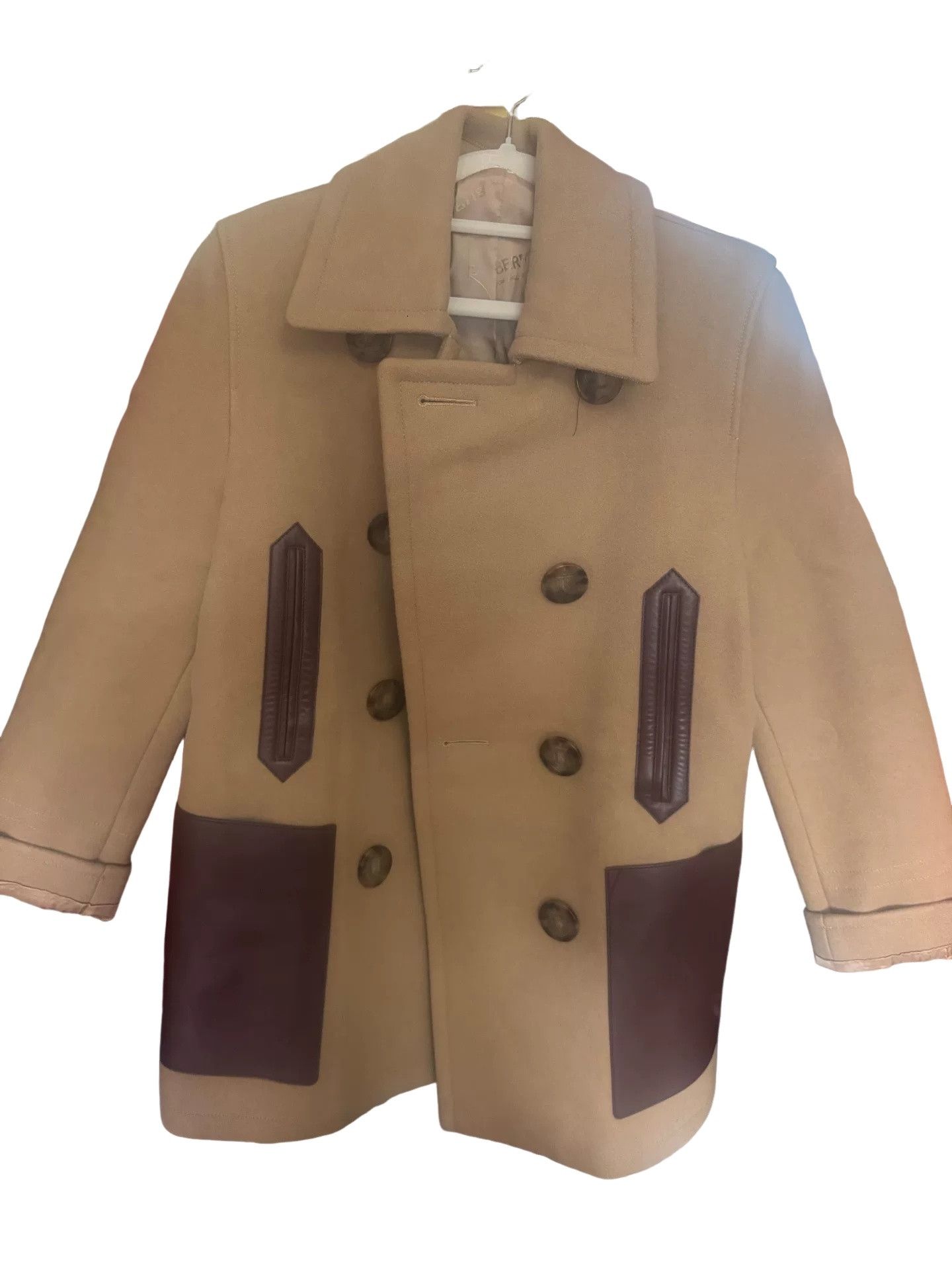 Burberry Burberry Leather Trim Wool Peacoat Size S Size US S / EU 44-46 / 1 - 1 Thumbnail
