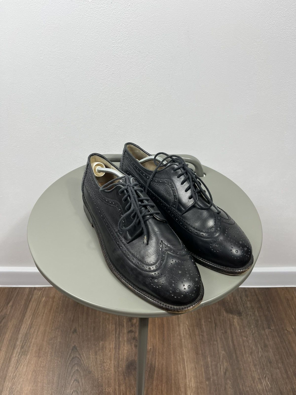 Leather Black Leather Brogue Wingtip Shoes Size 41 EU Dress Leather Size US 8 / EU 41 - 1 Thumbnail