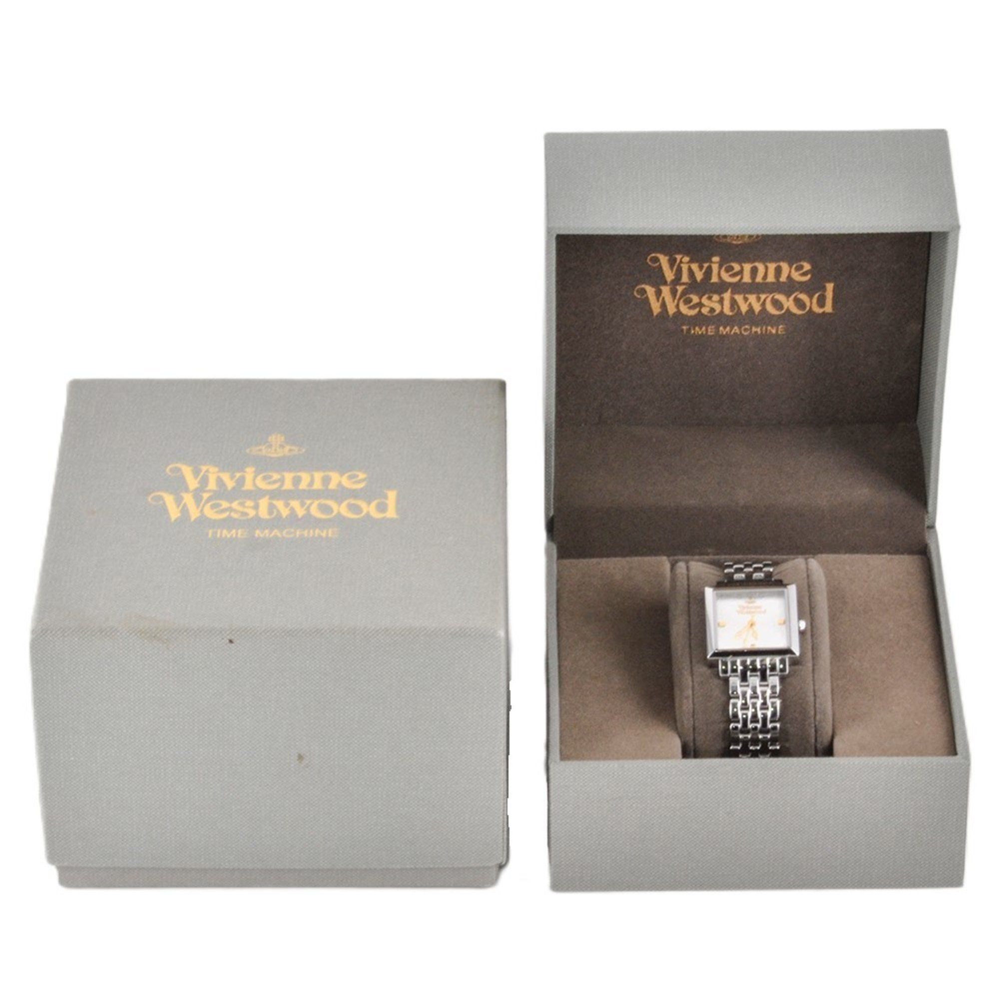 Vivienne Westwood VV087 Square Watch Quartz Silver Dial Orb Ladies