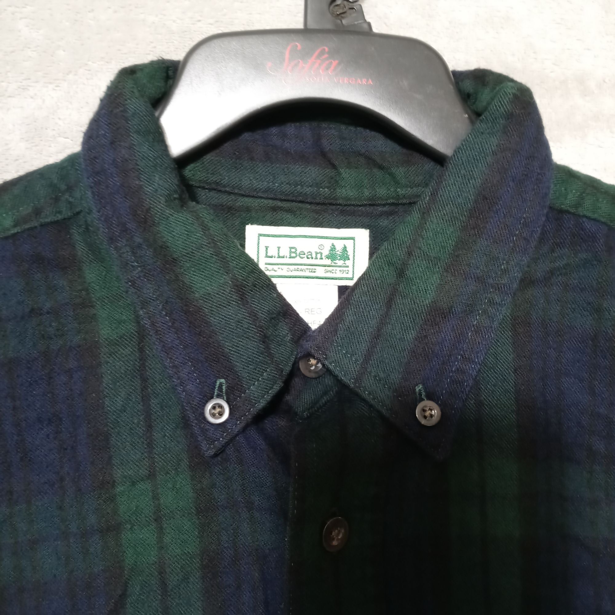 L.L. Bean LL Bean Mens Shirt Large Green Blue Scotch Plaid Long Sleeve Size US L / EU 52-54 / 3 - 3 Thumbnail